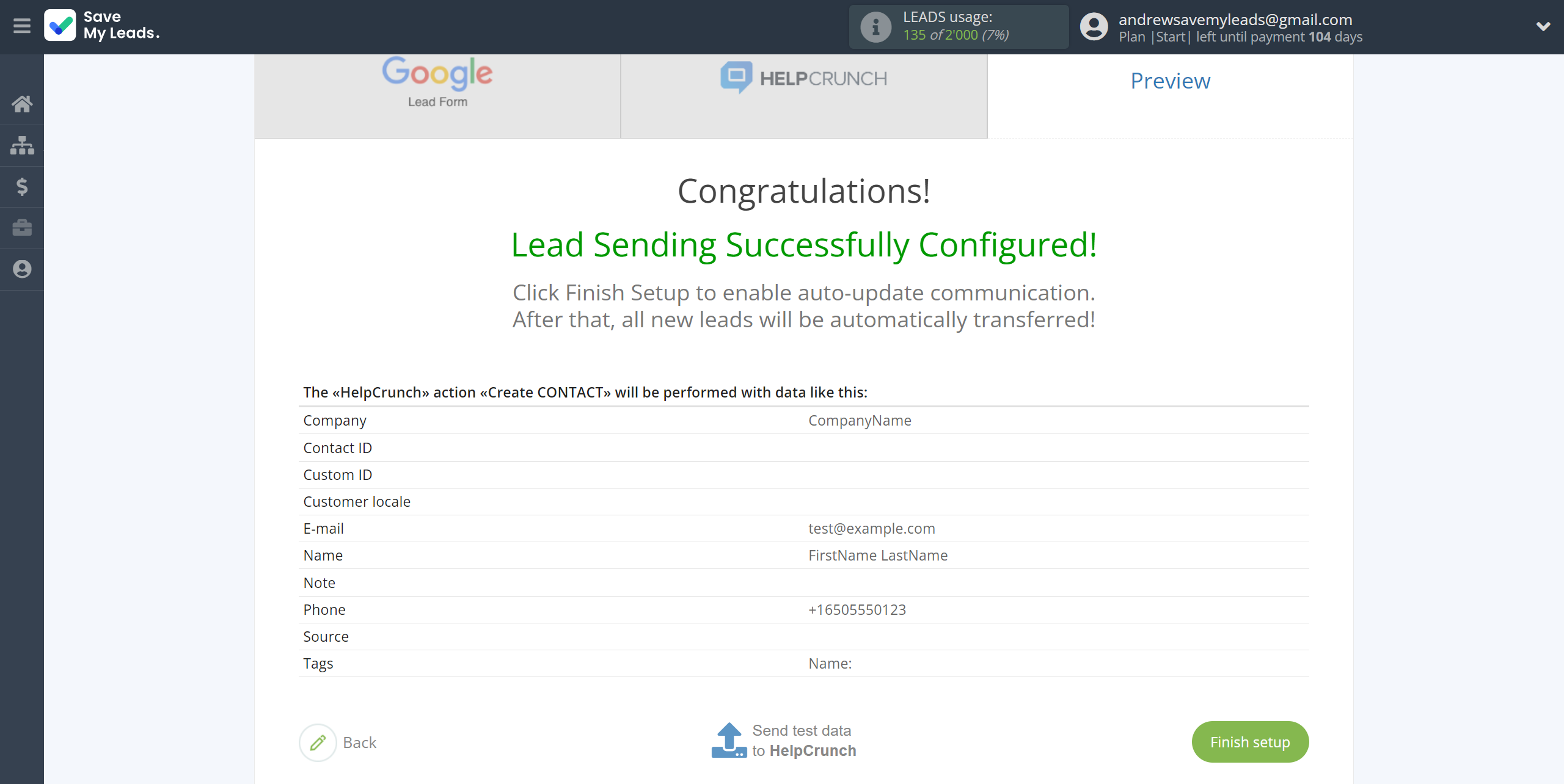 How to Connect Google Lead Form with HelpCrunch Create Contacts | Test data How to Connect Google Lead Form with HelpCrunch Create Contacts | Test data