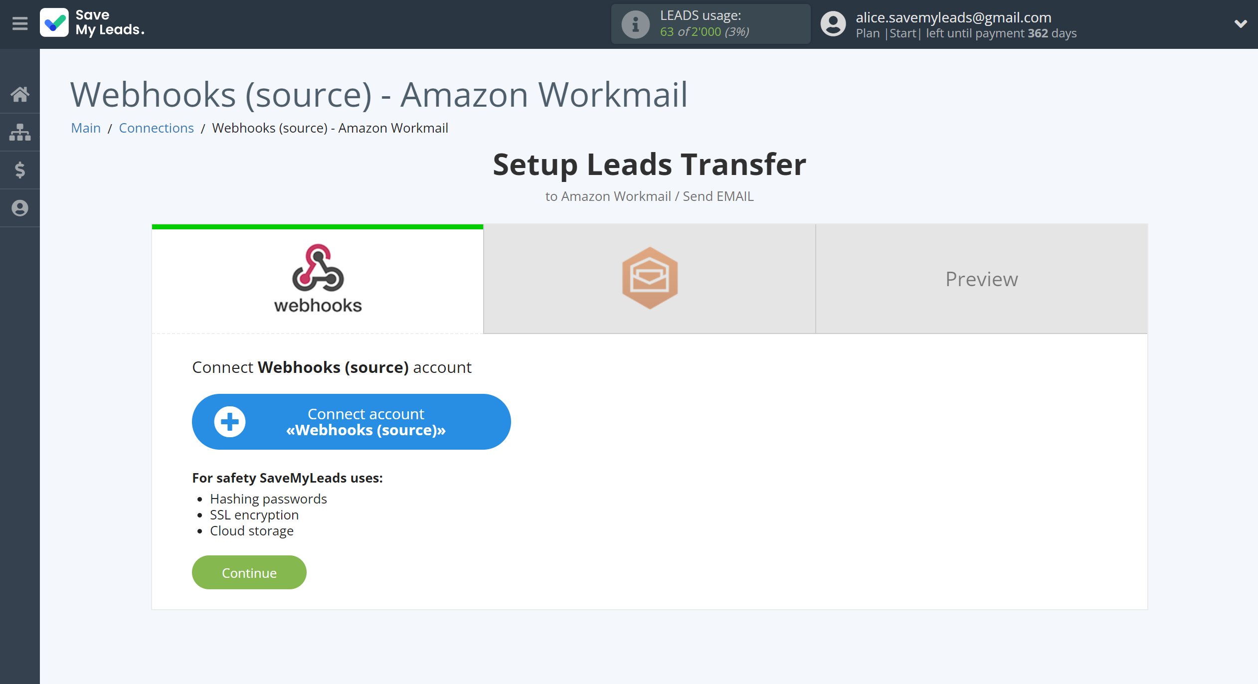 How to Connect Webhooks with Amazon Workmail | Data Source account connection How to Connect Webhooks with Amazon Workmail | Data Source account connection