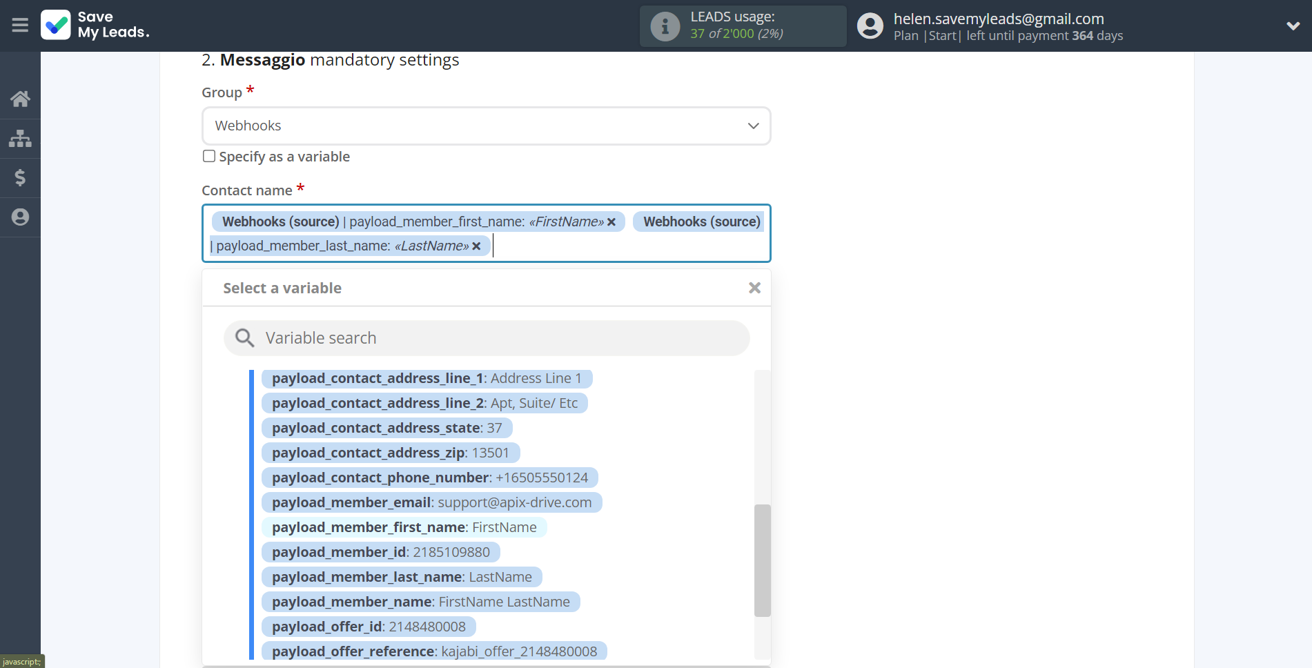 How to Connect Webhooks with Messaggio | Assigning fields How to Connect Webhooks with Messaggio | Assigning fields