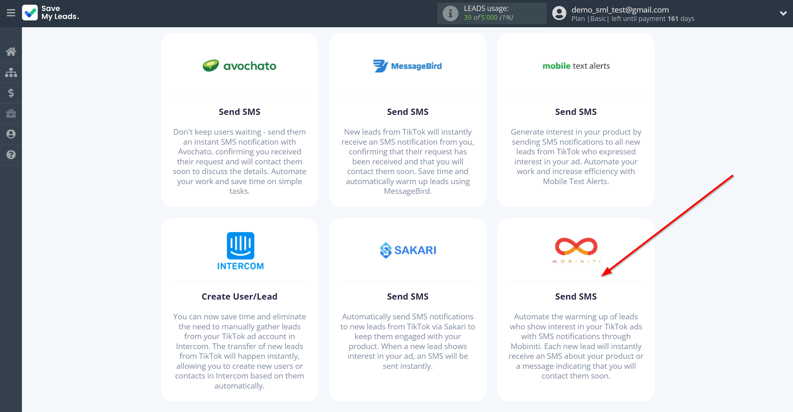How to Connect TikTok with Mobiniti | Data Destination system selection How to Connect TikTok with Mobiniti | Data Destination system selection