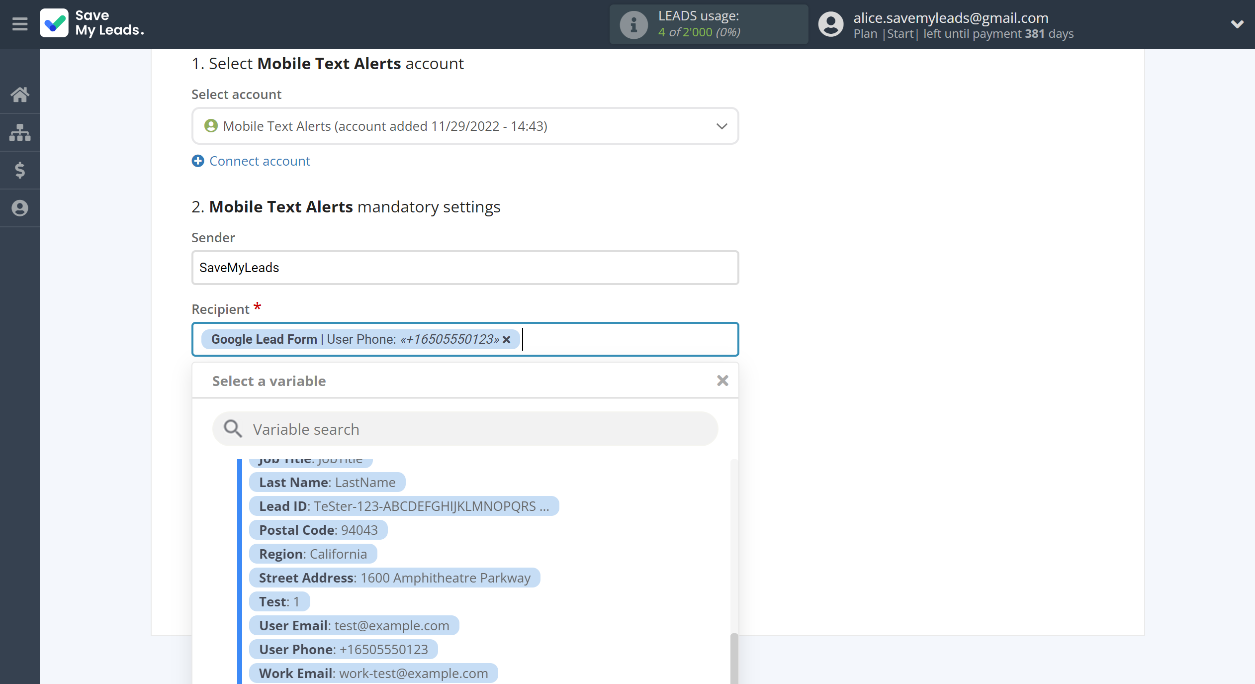 How to Connect Webhooks with Mobile Text Alerts | Assigning fields How to Connect Webhooks with Mobile Text Alerts | Assigning fields