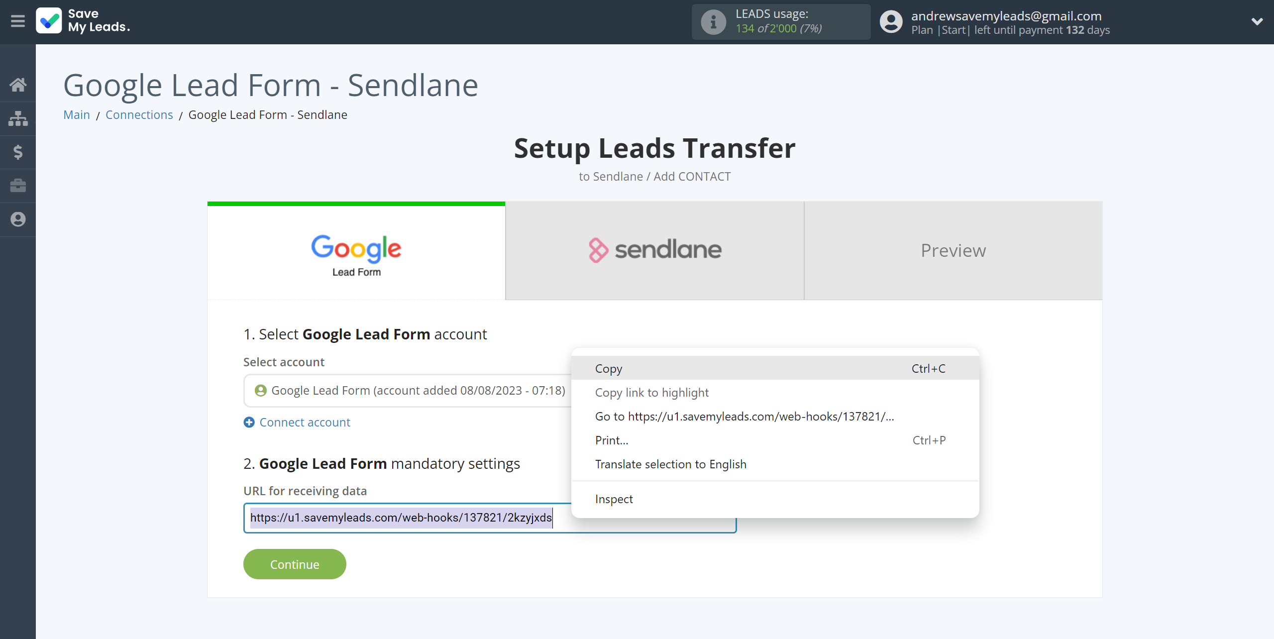 How to Connect Google Lead Form with Sendlane Add Contacts | Data Source account connection How to Connect Google Lead Form with Sendlane Add Contacts | Data Source account connection