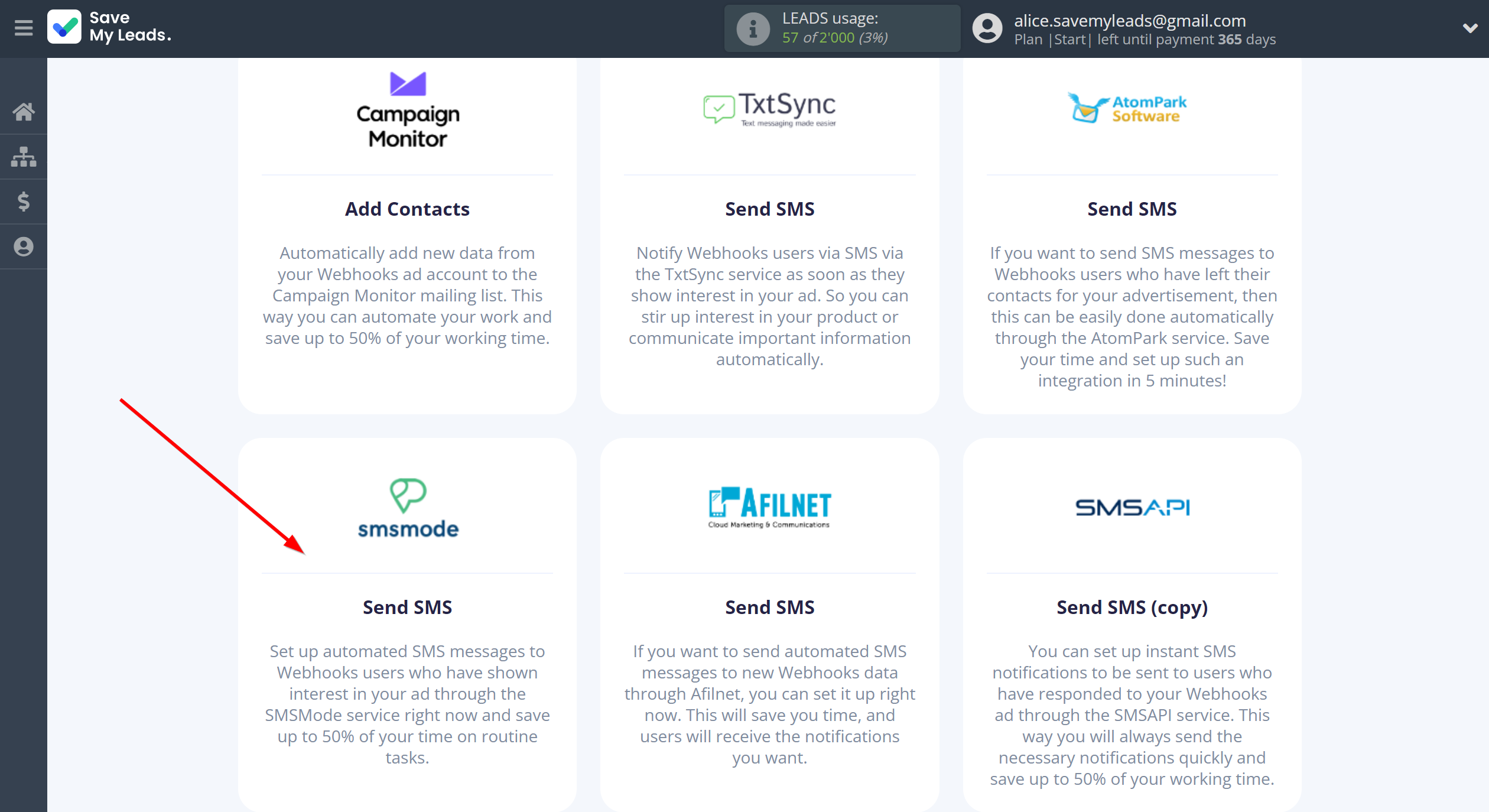 How to Connect Webhooks with Smsmode | Data Destination system selection How to Connect Webhooks with Smsmode | Data Destination system selection