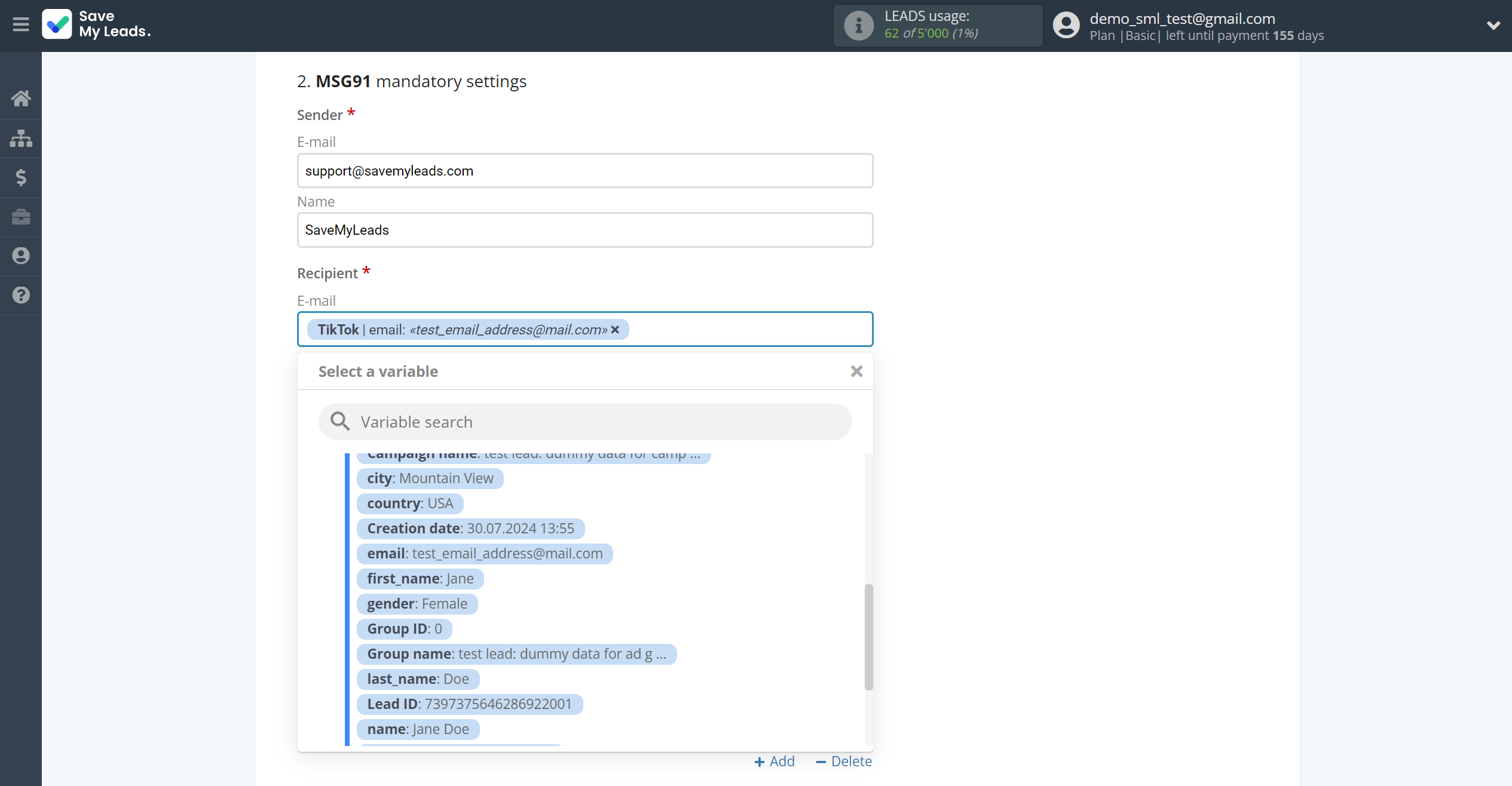 How to Connect TikTok with MSG91 Send Email | Assigning fields How to Connect TikTok with MSG91 Send Email | Assigning fields