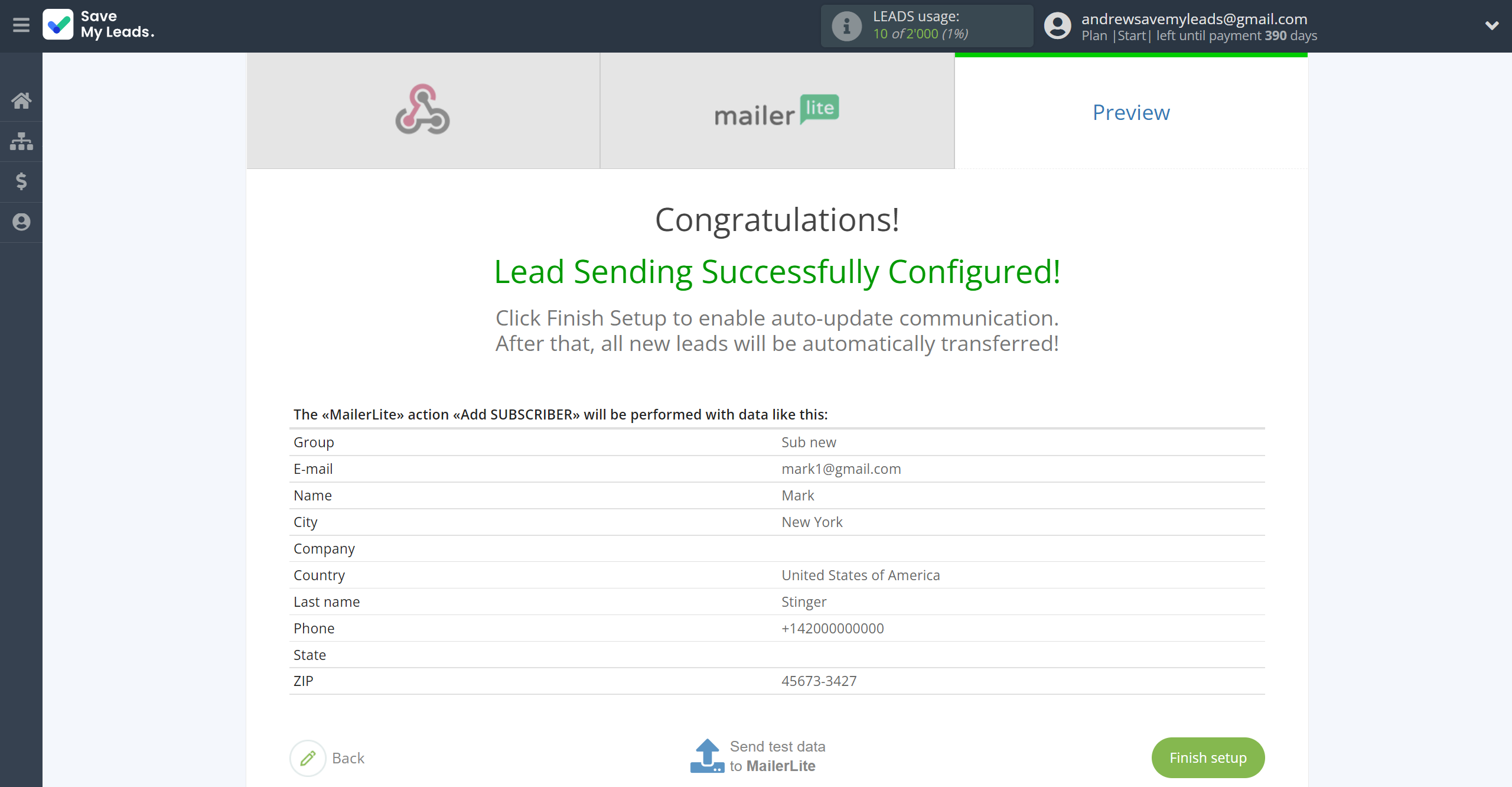 How to Connect Webhooks with MailerLite | Test data How to Connect Webhooks with MailerLite | Test data
