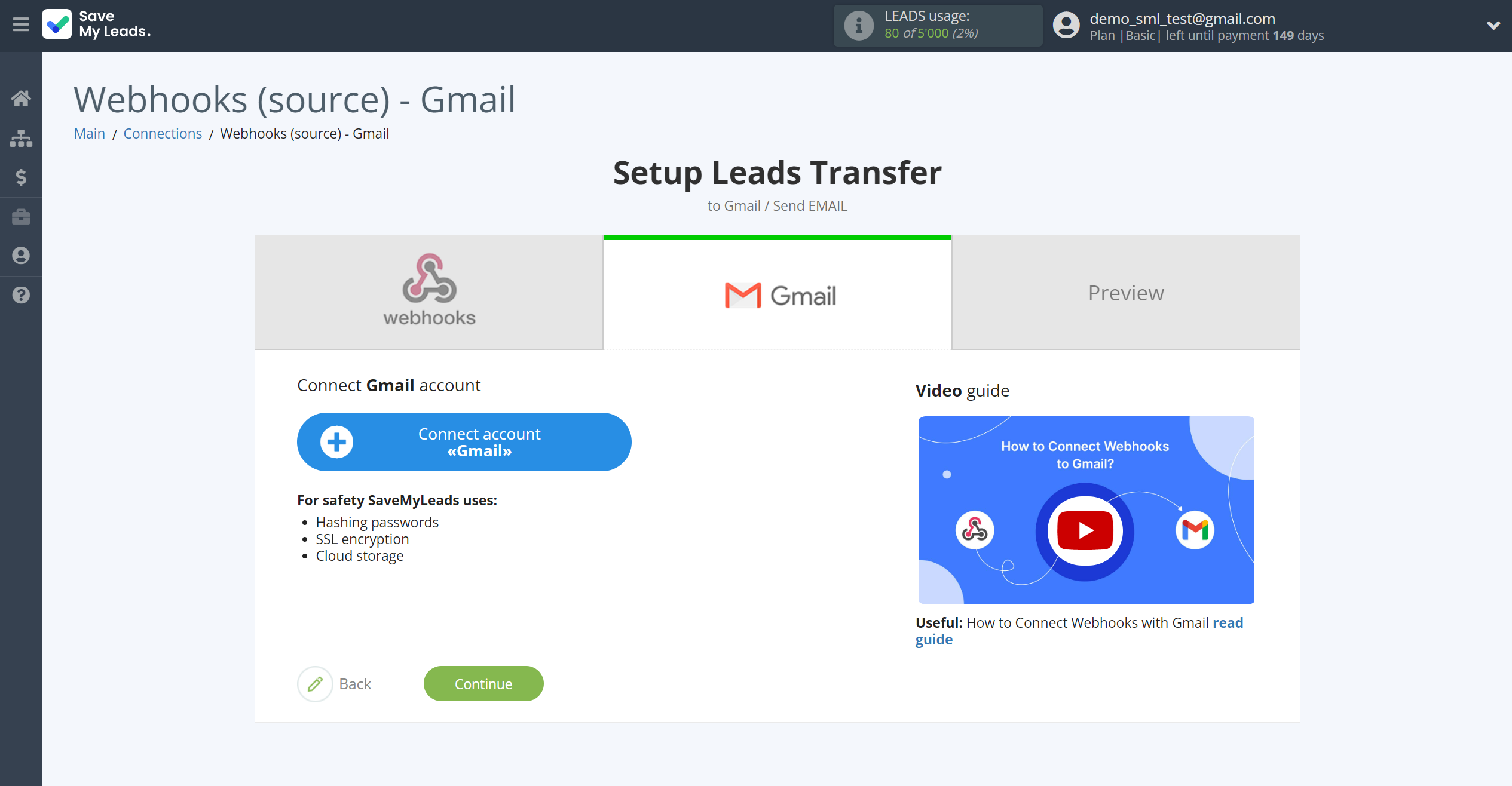 How to Connect Webhooks with Gmail | Data Destination account connection How to Connect Webhooks with Gmail | Data Destination account connection