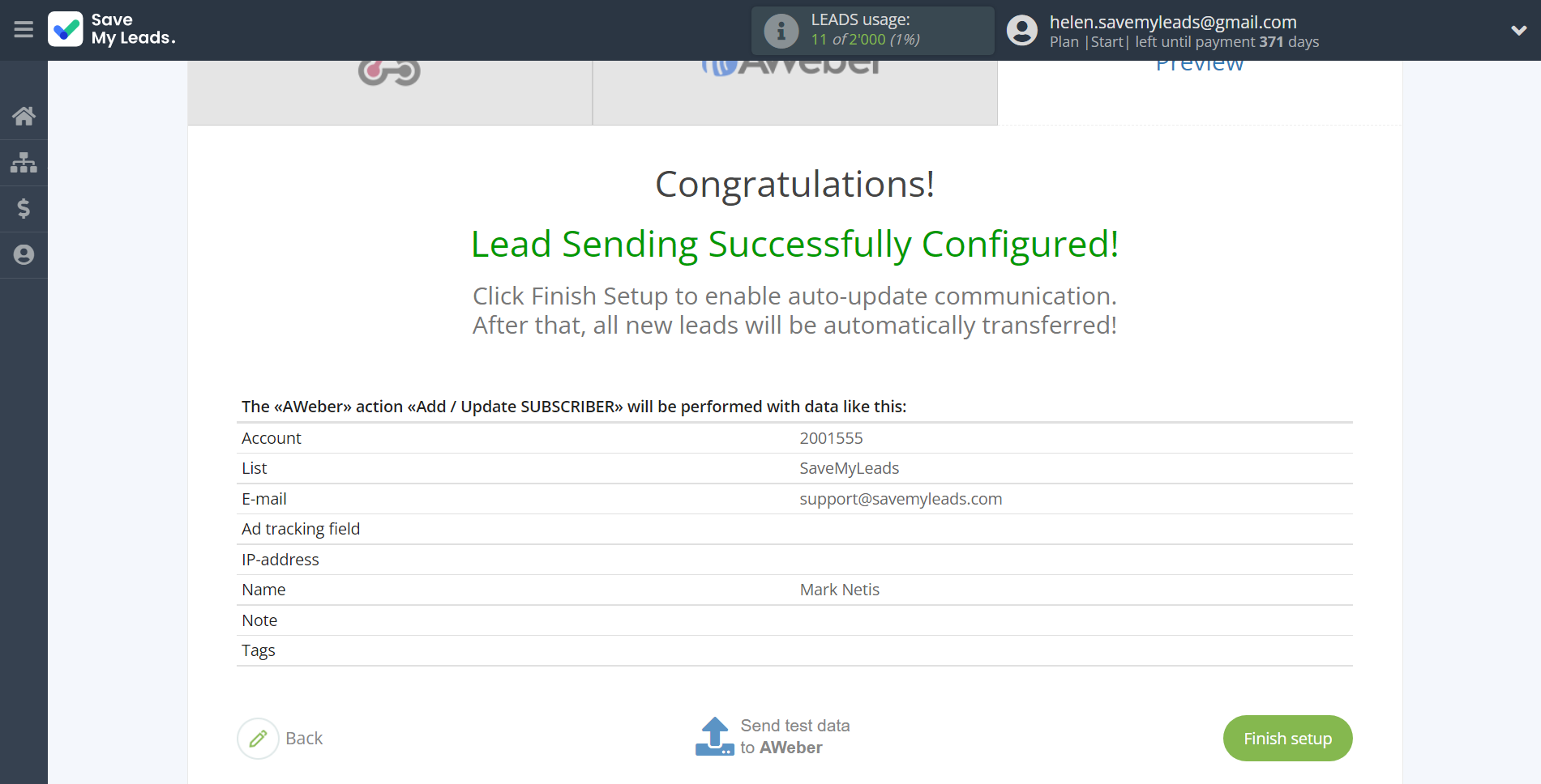 How to Connect Webhooks with AWeber | Test data How to Connect Webhooks with AWeber | Test data