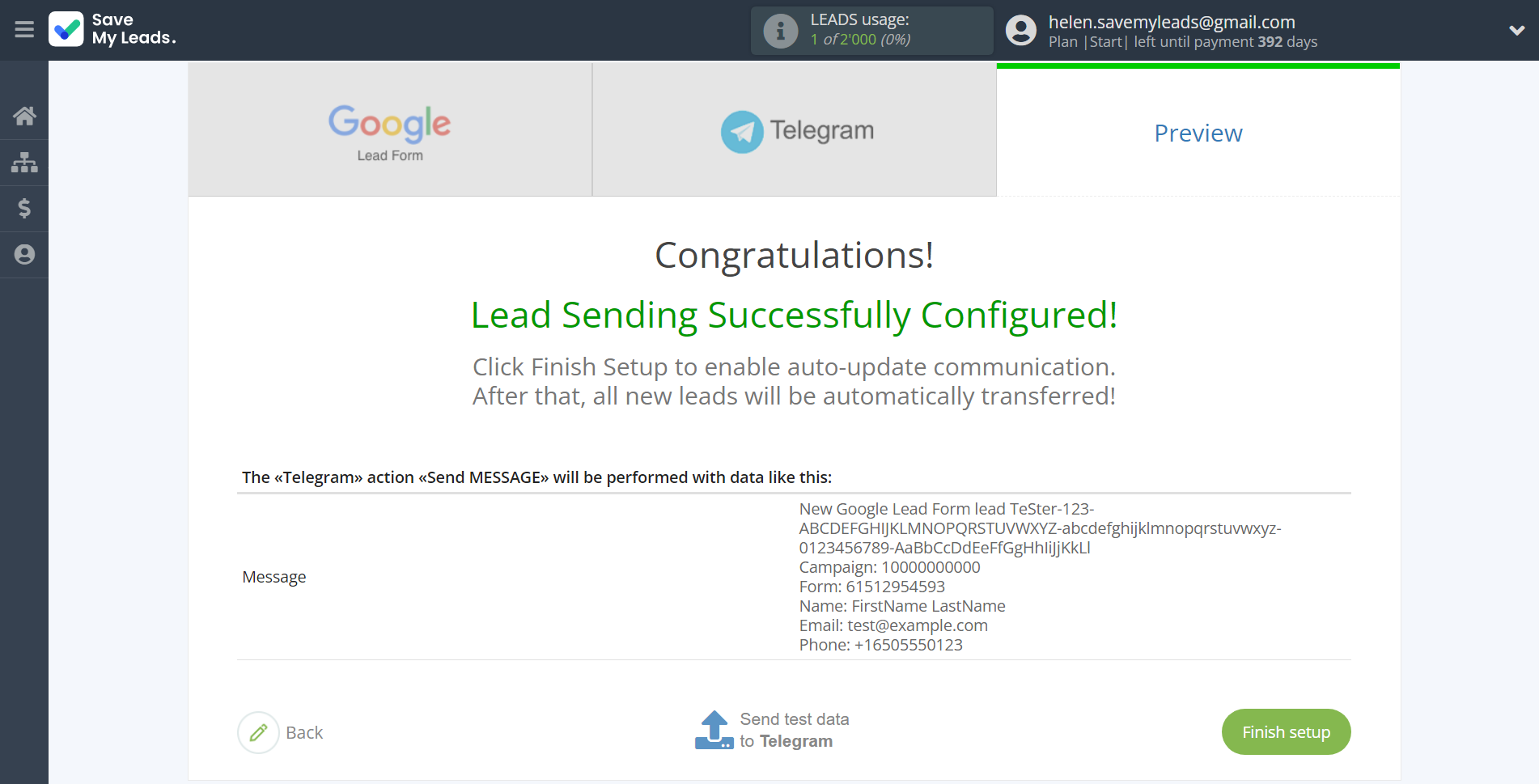 How to Connect Google Lead Form with Telegram | Test data How to Connect Google Lead Form with Telegram | Test data
