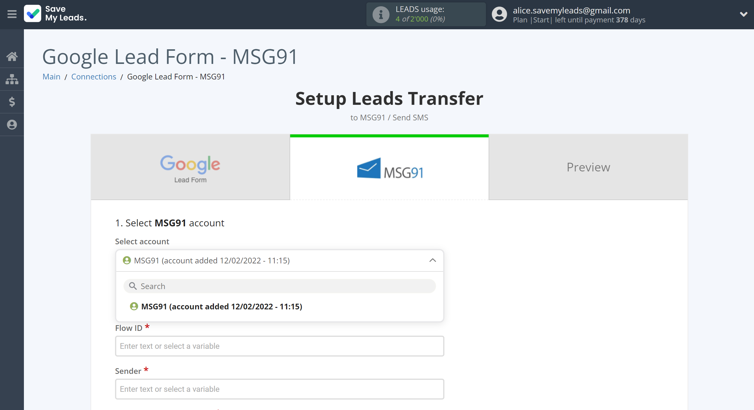 How to Connect Google Lead Form with MSG91 Send SMS | Data Destination account selection How to Connect Google Lead Form with MSG91 Send SMS | Data Destination account selection