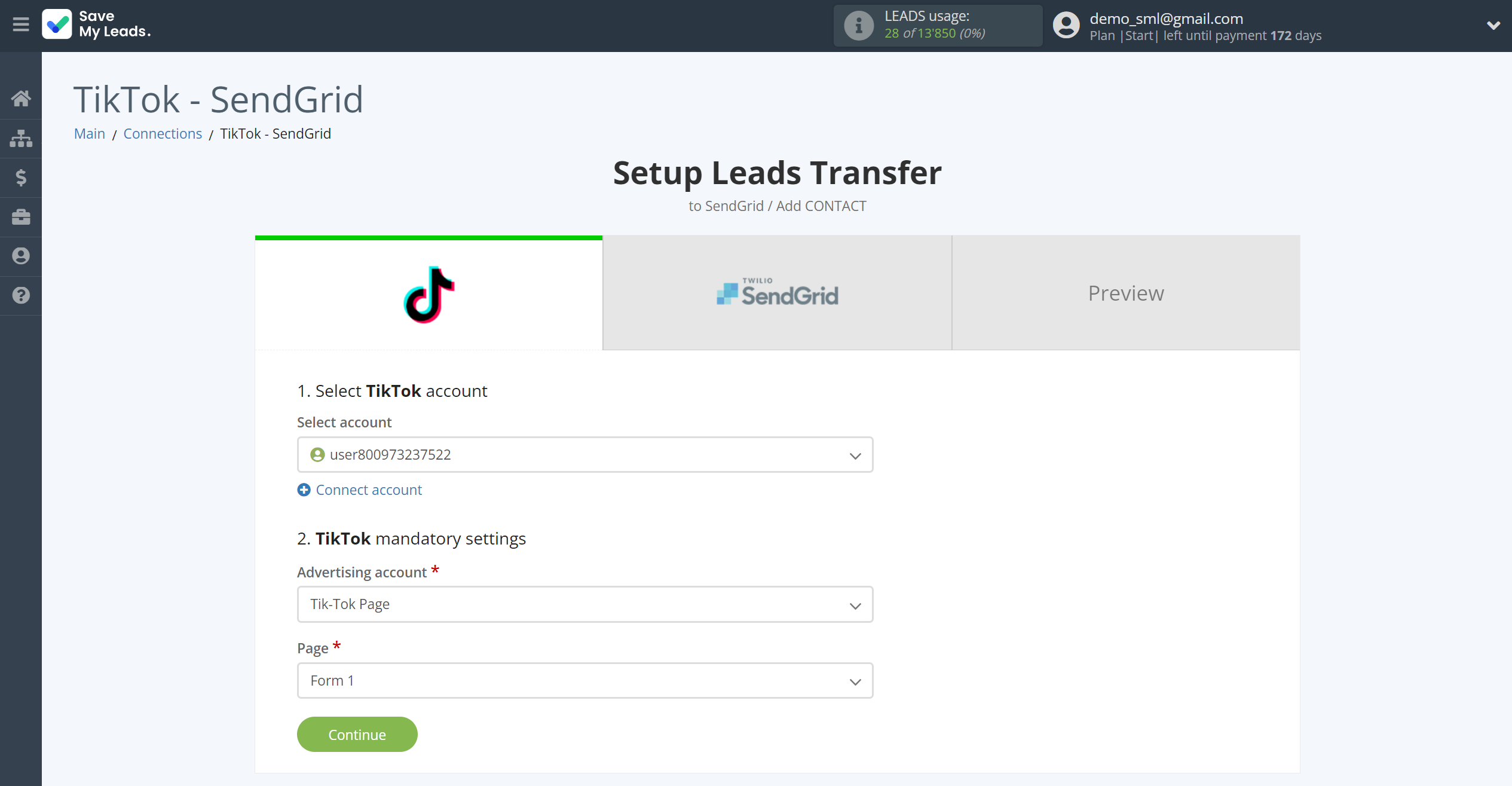 How to Connect TikTok with SendGrid | Data Source account connection How to Connect TikTok with SendGrid | Data Source account connection
