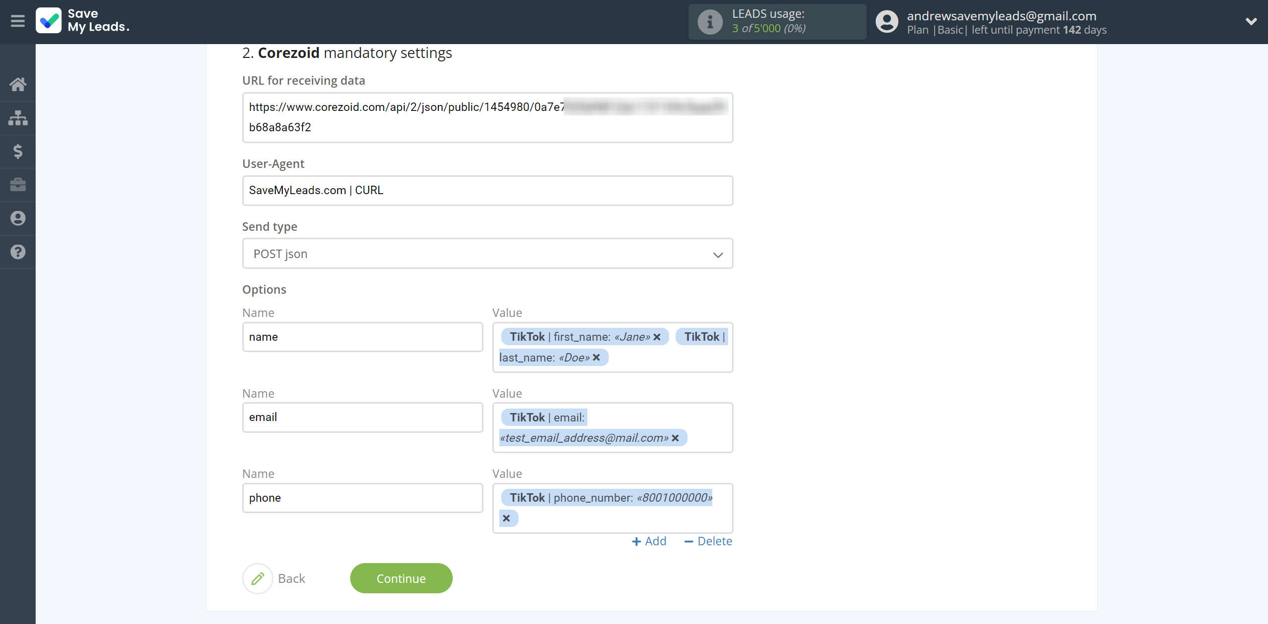 How to Connect TikTok with Corezoid | Assigning fields How to Connect TikTok with Corezoid | Assigning fields