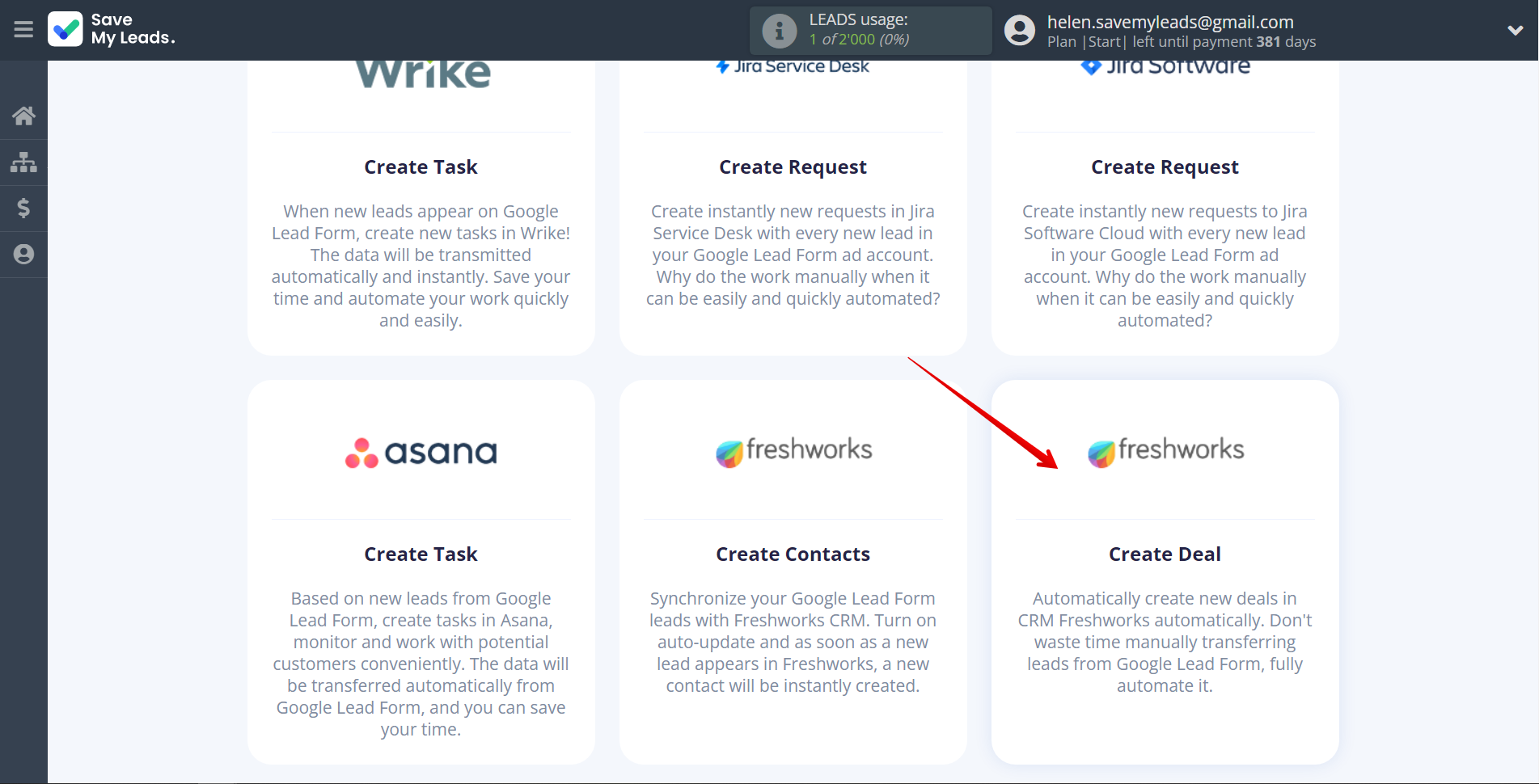 How to Connect Google Lead Form with Freshworks Create Deal | Data Destination system selection How to Connect Google Lead Form with Freshworks Create Deal | Data Destination system selection