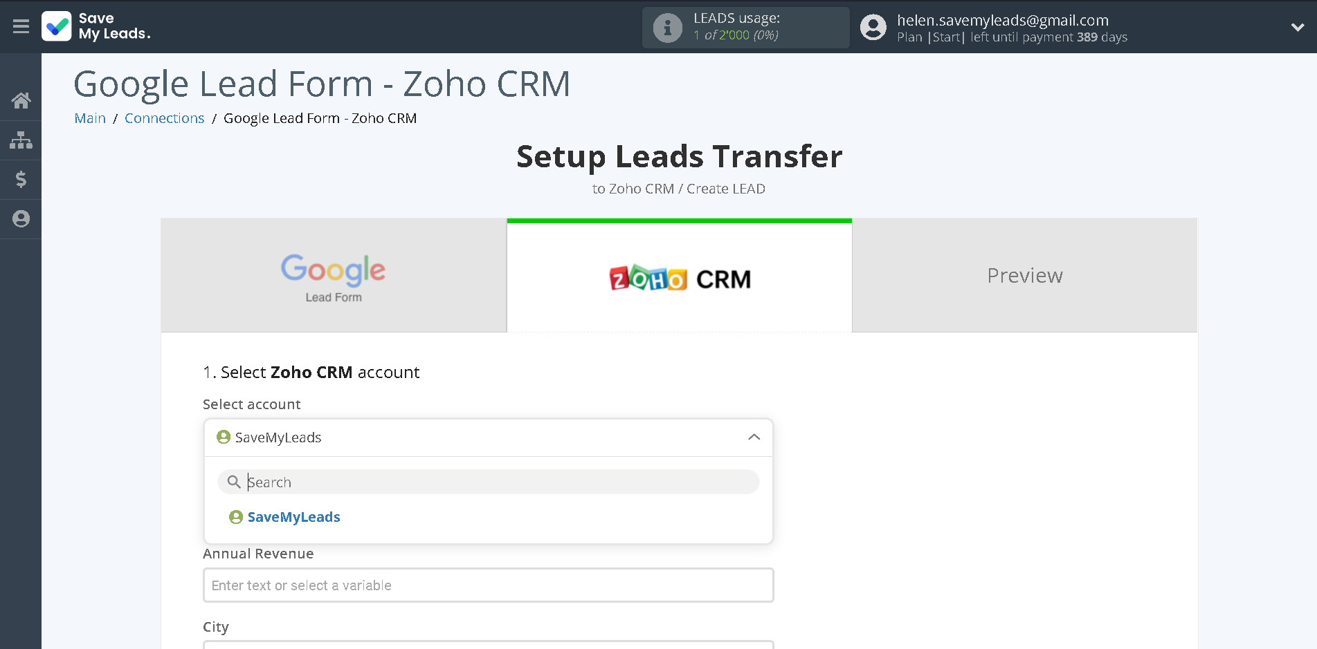How to Connect Google Lead Form with Zoho CRM Create Leads | Data Destination account selection How to Connect Google Lead Form with Zoho CRM Create Leads | Data Destination account selection