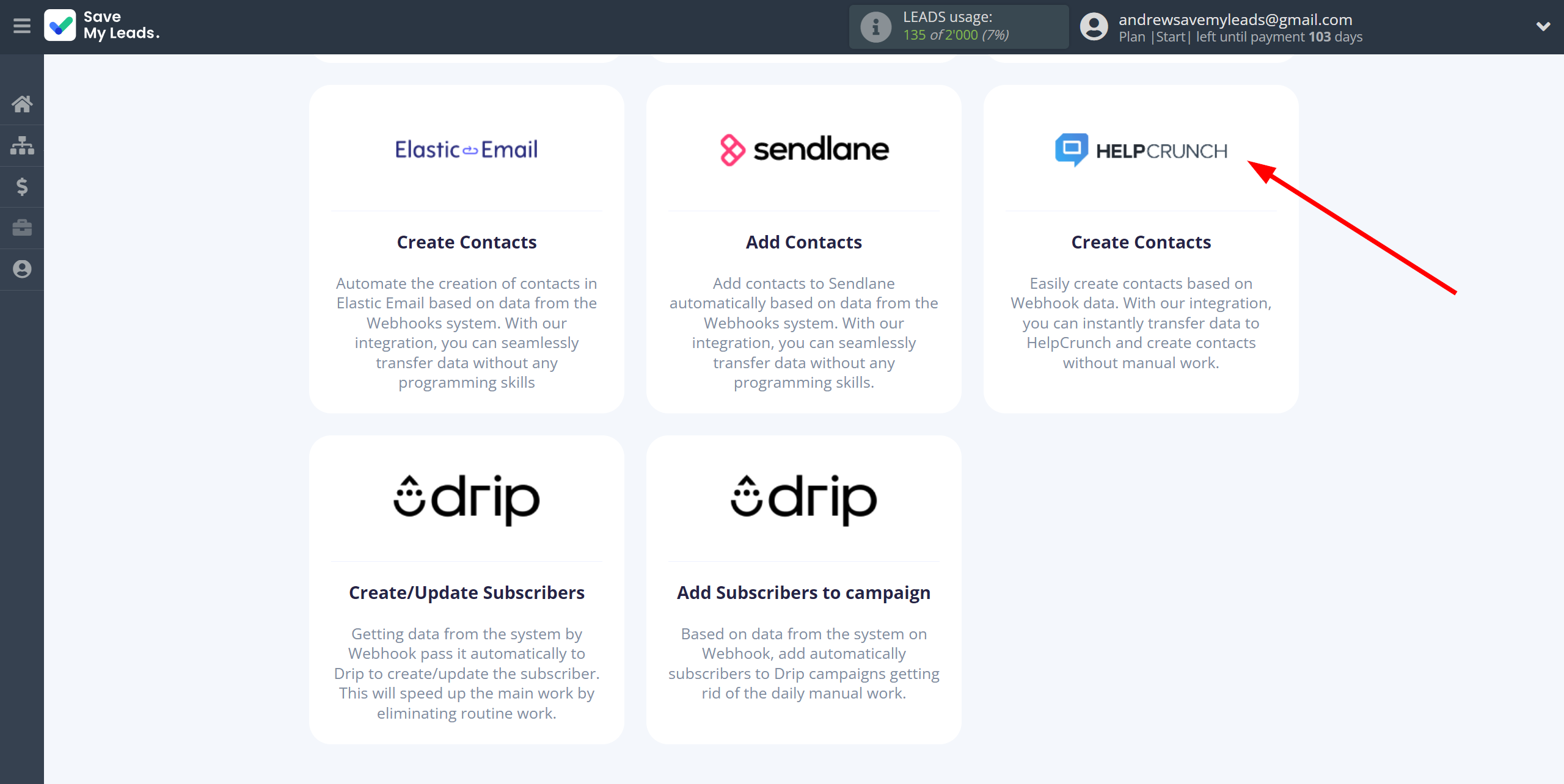 How to Connect Webhooks with HelpCrunch Create Contacts | Data Destination system selection How to Connect Webhooks with HelpCrunch Create Contacts | Data Destination system selection
