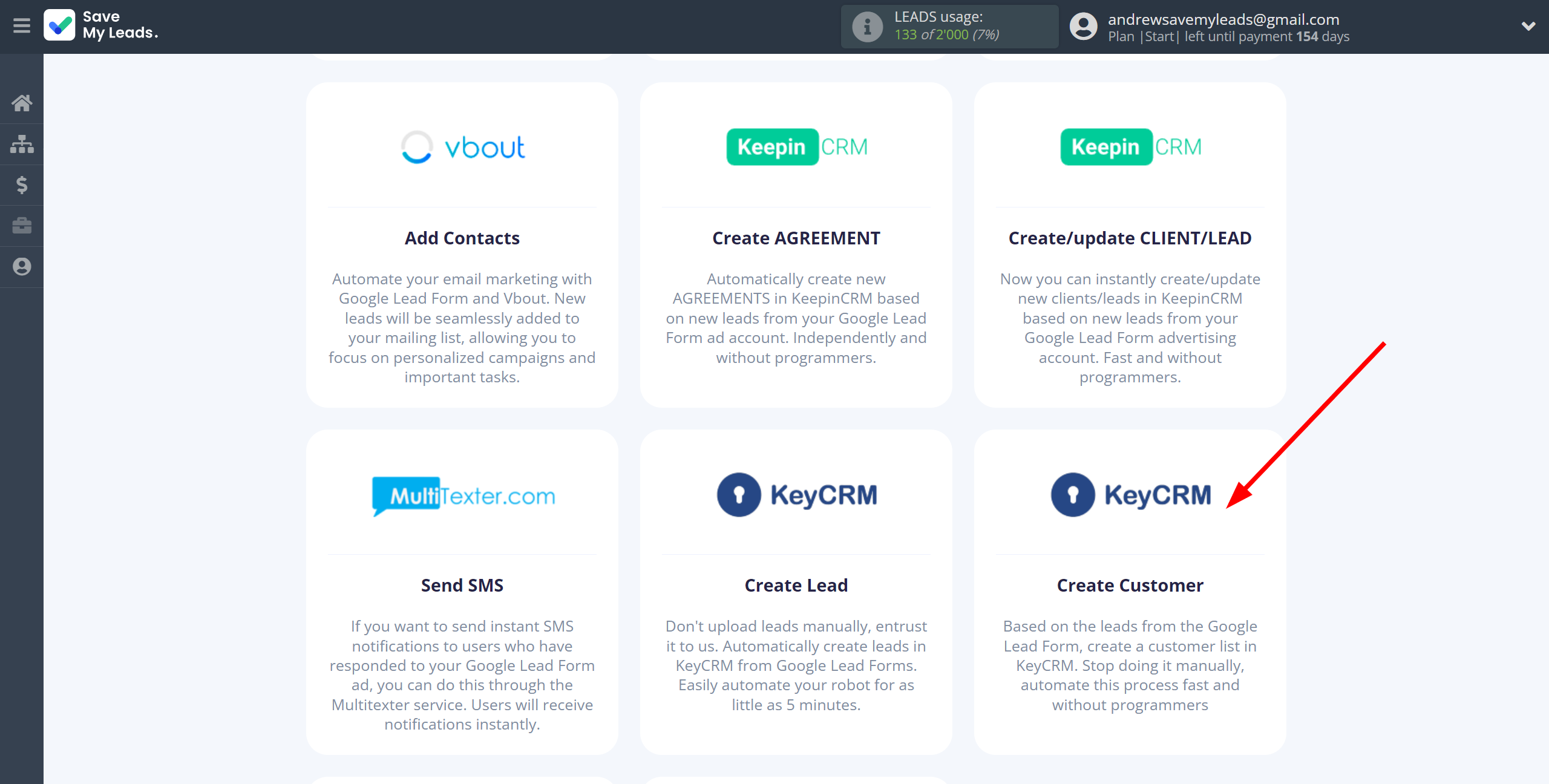 How to Connect Google Lead Form with KeyCRM Create Customer | Data Destination system selection How to Connect Google Lead Form with KeyCRM Create Customer | Data Destination system selection