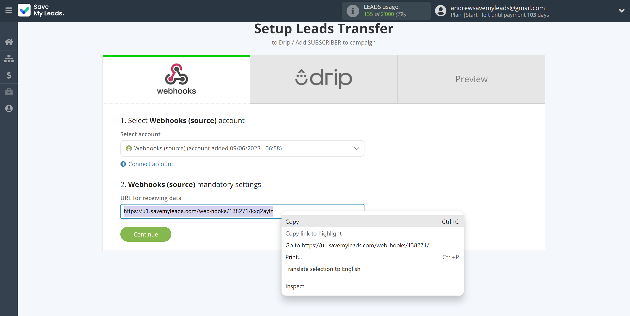 How to Connect Webhooks with Drip Add Subscribers to campaign | Data Source account connection How to Connect Webhooks with Drip Add Subscribers to campaign | Data Source account connection