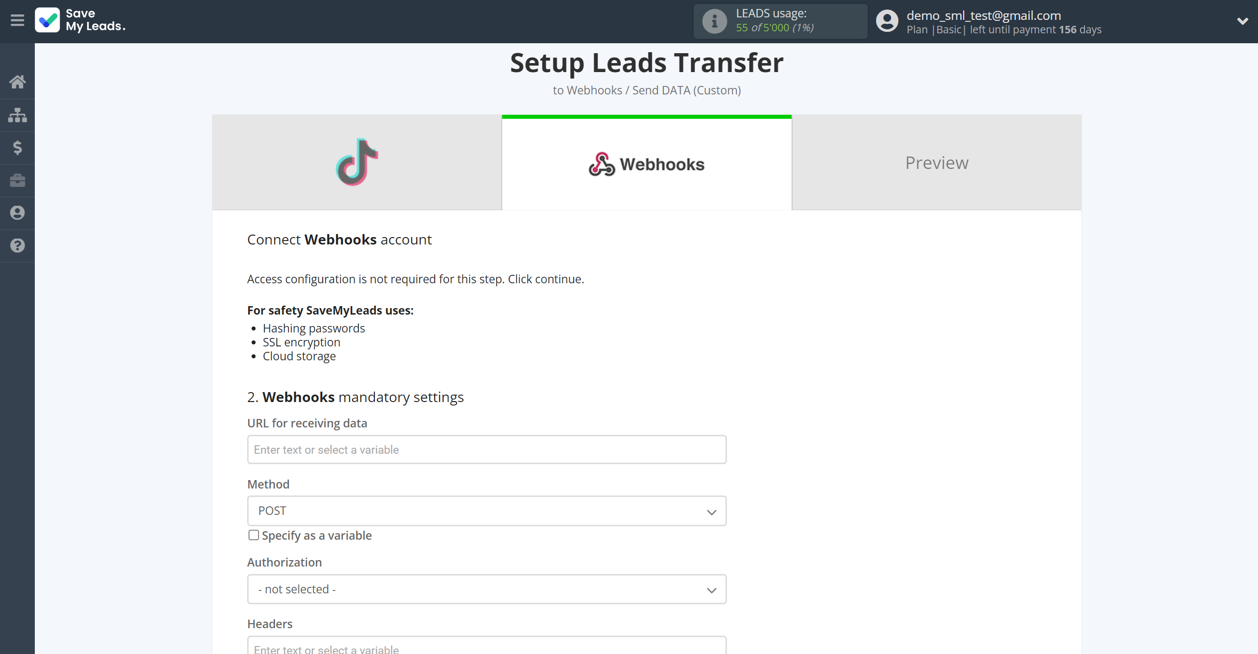 How to Connect TikTok with Webhooks (Custom) | Data Destination account selection How to Connect TikTok with Webhooks (Custom) | Data Destination account selection