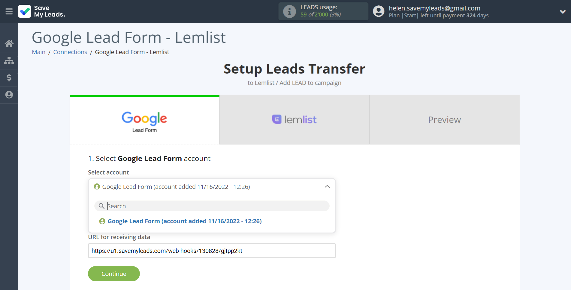 How to Connect Google Lead Form with Lemlist | Data Source account selection How to Connect Google Lead Form with Lemlist | Data Source account selection