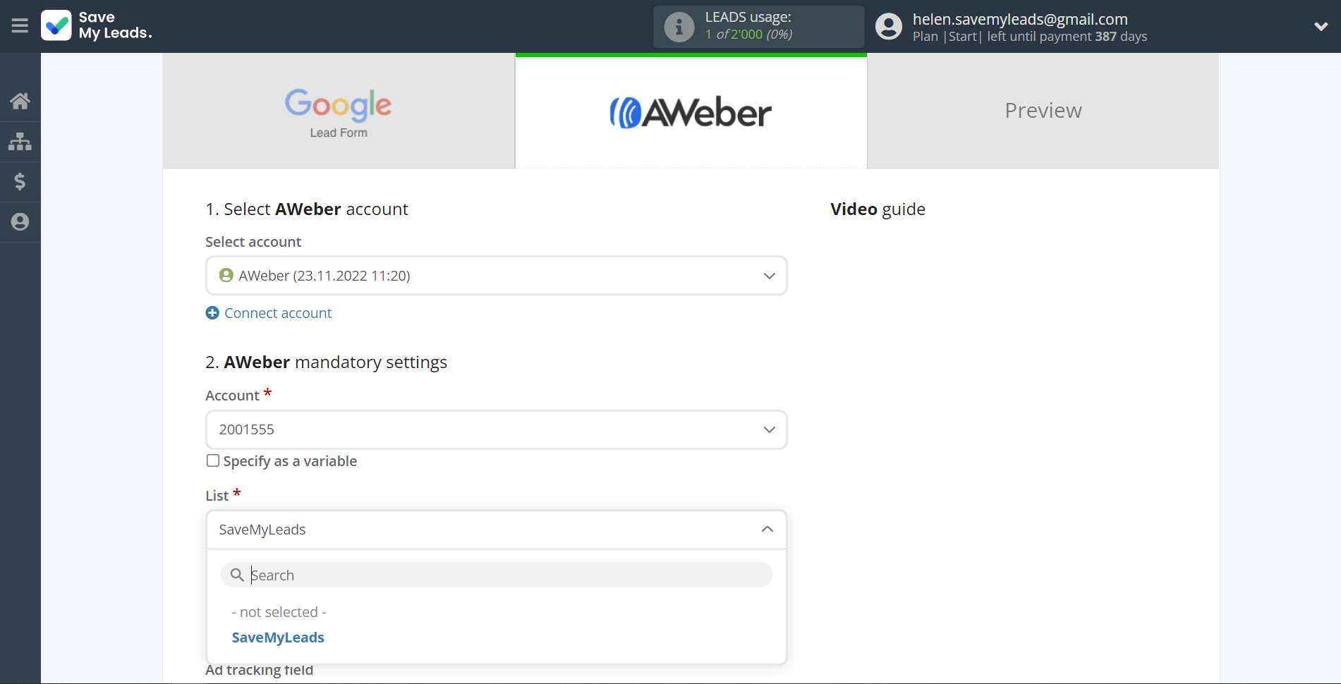 How to Connect Google Lead Form with AWeber | Assigning fields How to Connect Google Lead Form with AWeber | Assigning fields