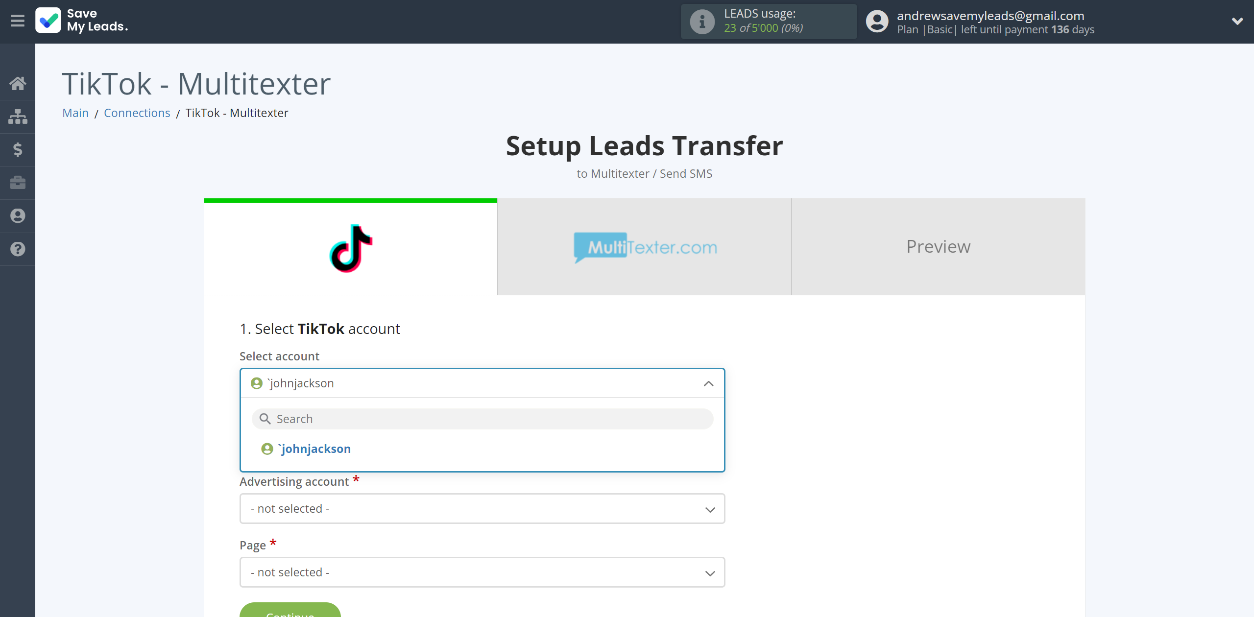 How to Connect TikTok with Multitexter | Data Source account selection How to Connect TikTok with Multitexter | Data Source account selection