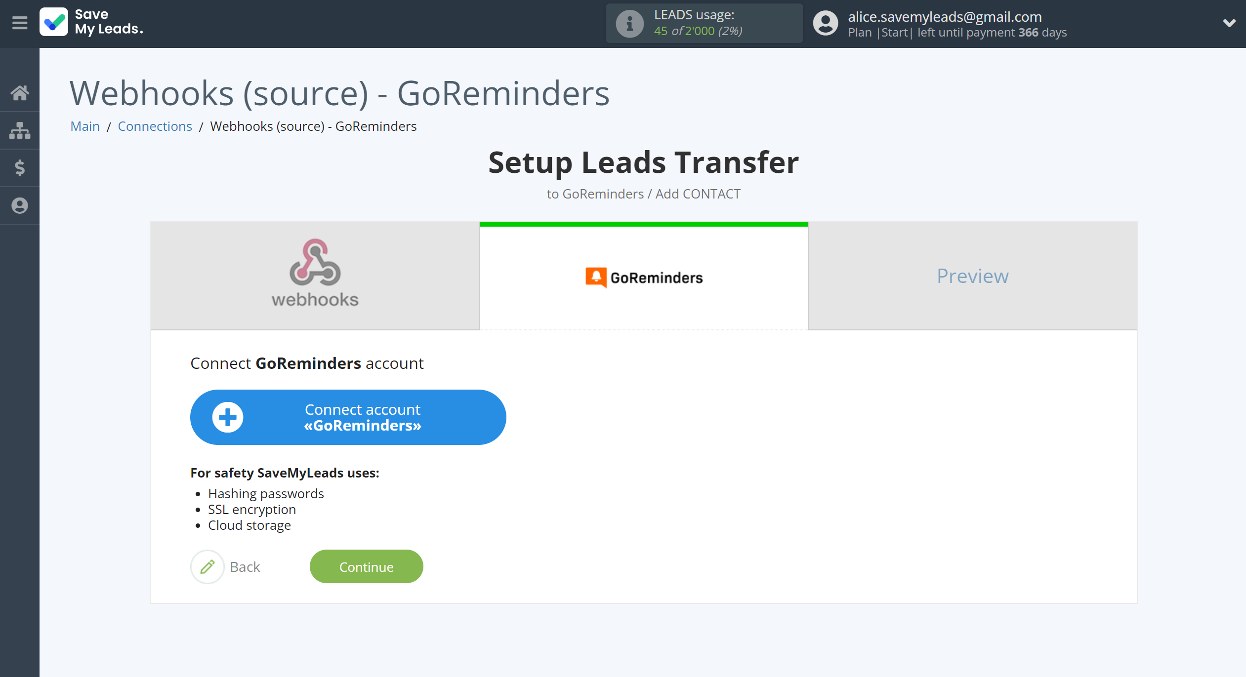 How to Connect Webhooks with GoReminders | Data Destination account connection How to Connect Webhooks with GoReminders | Data Destination account connection
