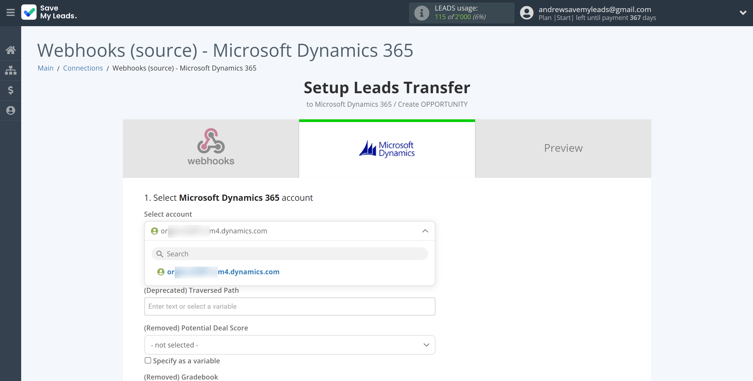 How to Connect Webhooks with Microsoft Dynamics 365 Create Opportunity | Data Destination account selection How to Connect Webhooks with Microsoft Dynamics 365 Create Opportunity | Data Destination account selection