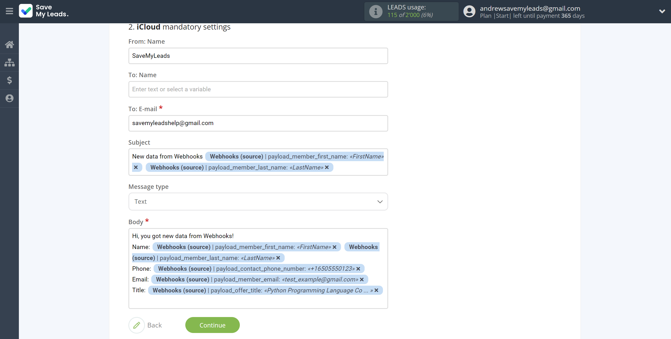 How to Connect Webhooks with iCloud | Assigning fields How to Connect Webhooks with iCloud | Assigning fields
