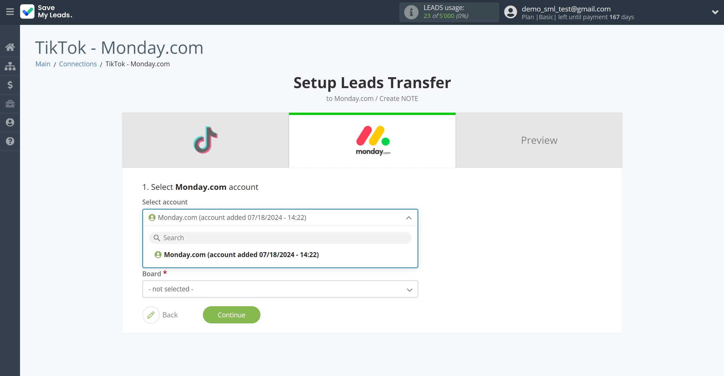 How to Connect TikTok with Monday.com | Data Destination account selection How to Connect TikTok with Monday.com | Data Destination account selection