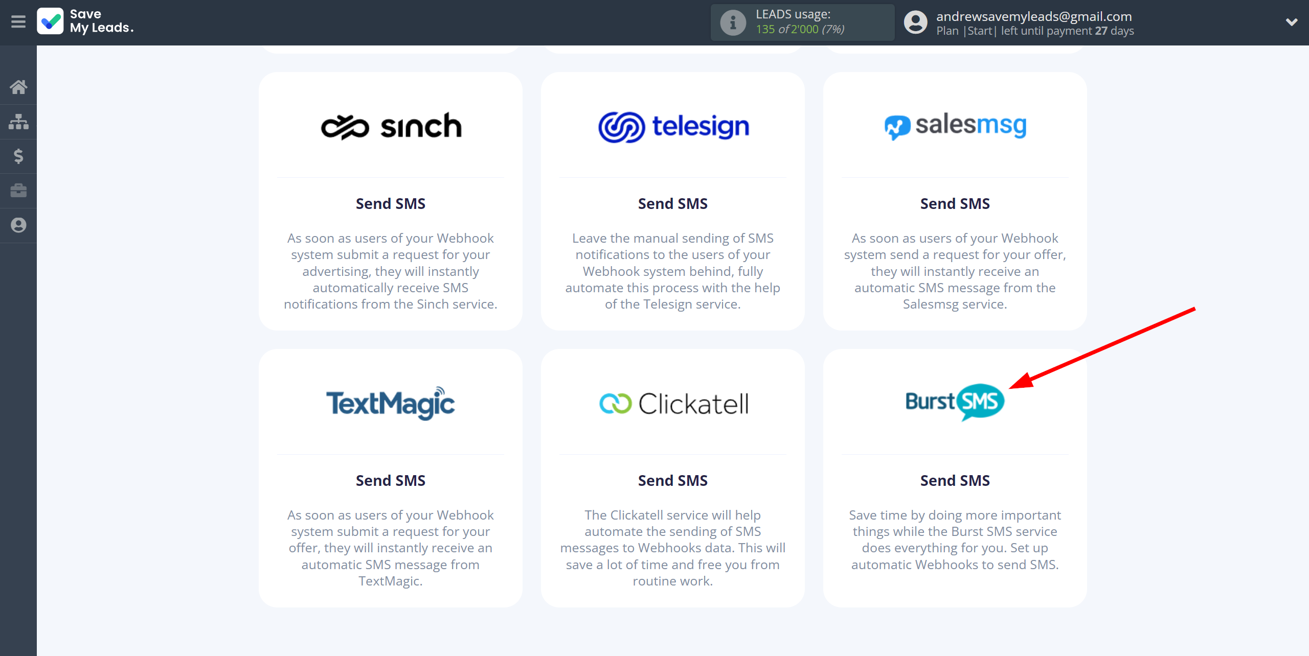 How to Connect Webhooks with Burst SMS | Data Destination system selection How to Connect Webhooks with Burst SMS | Data Destination system selection