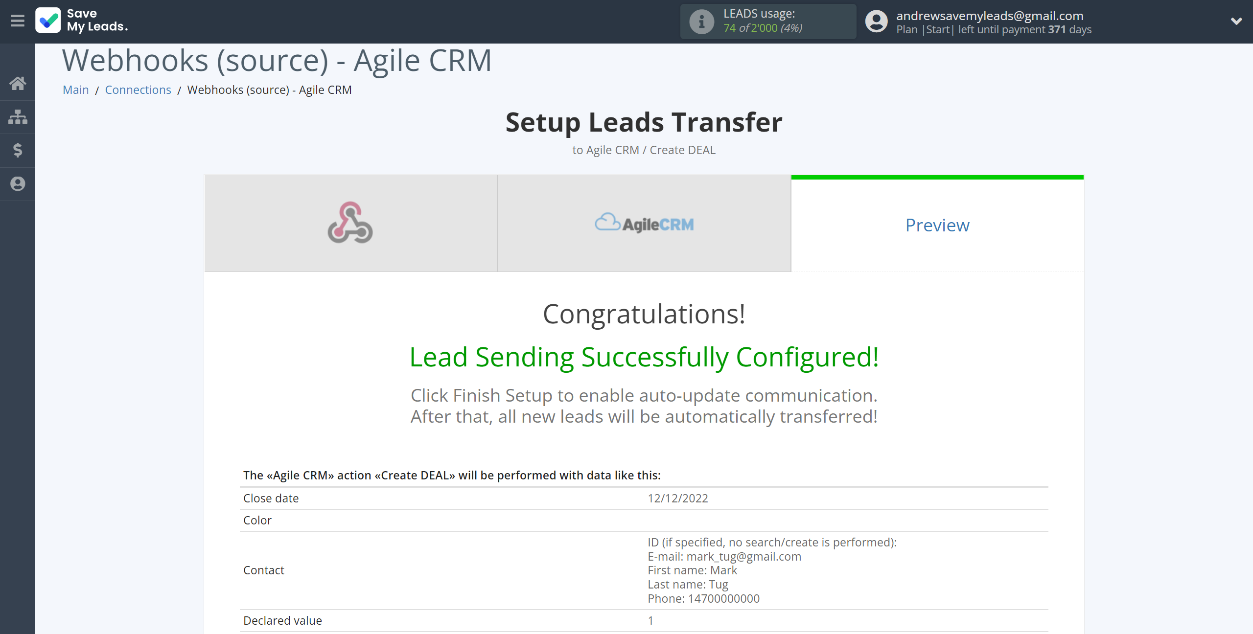 How to Connect Webhooks with AgileCRM Create Deal | Test data How to Connect Webhooks with AgileCRM Create Deal | Test data