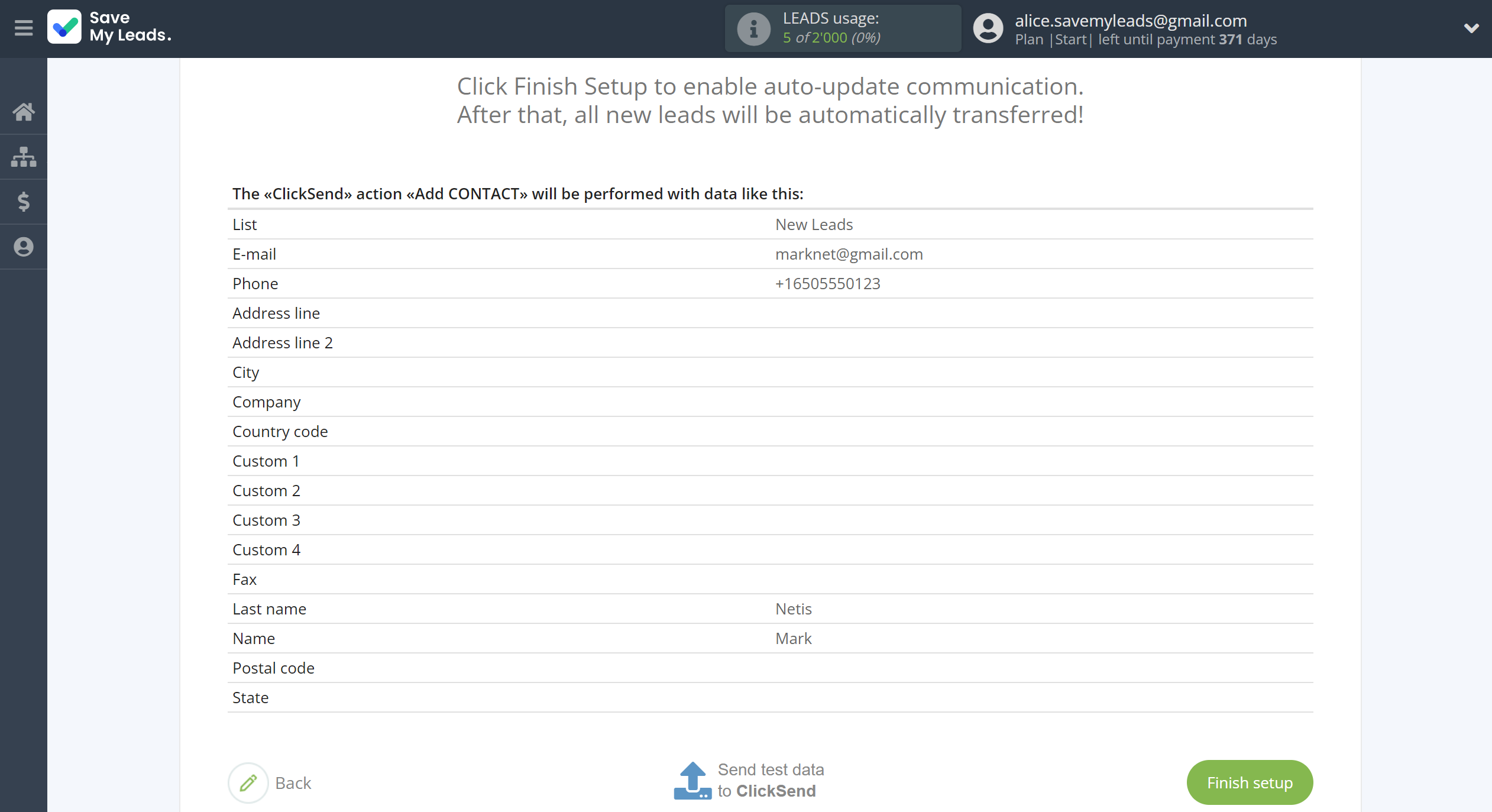 How to Connect Webhooks with ClickSend Add Contacts | Test data How to Connect Webhooks with ClickSend Add Contacts | Test data