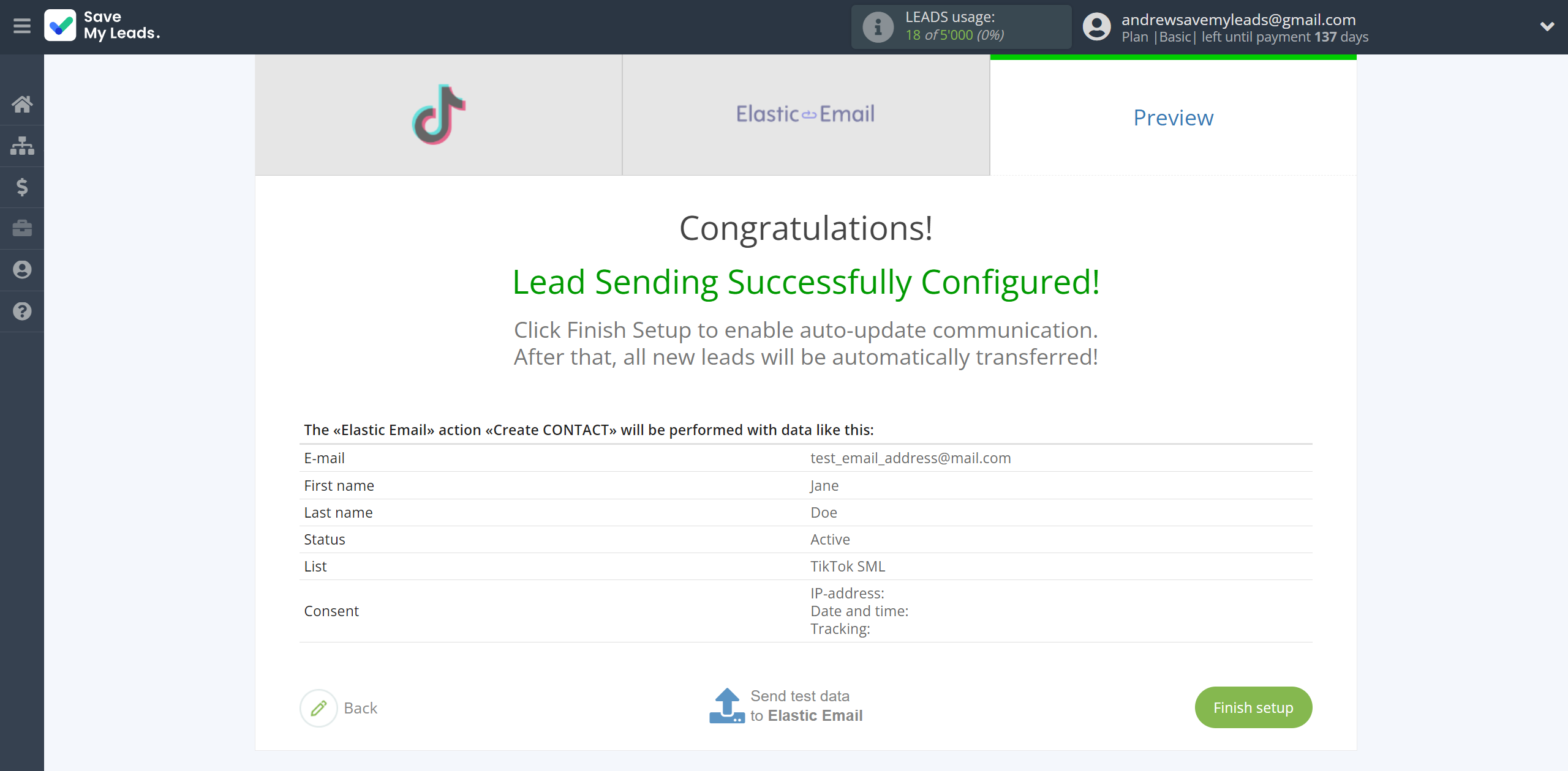 How to Connect TikTok with Elastic Email Create Contacts | Test data How to Connect TikTok with Elastic Email Create Contacts | Test data
