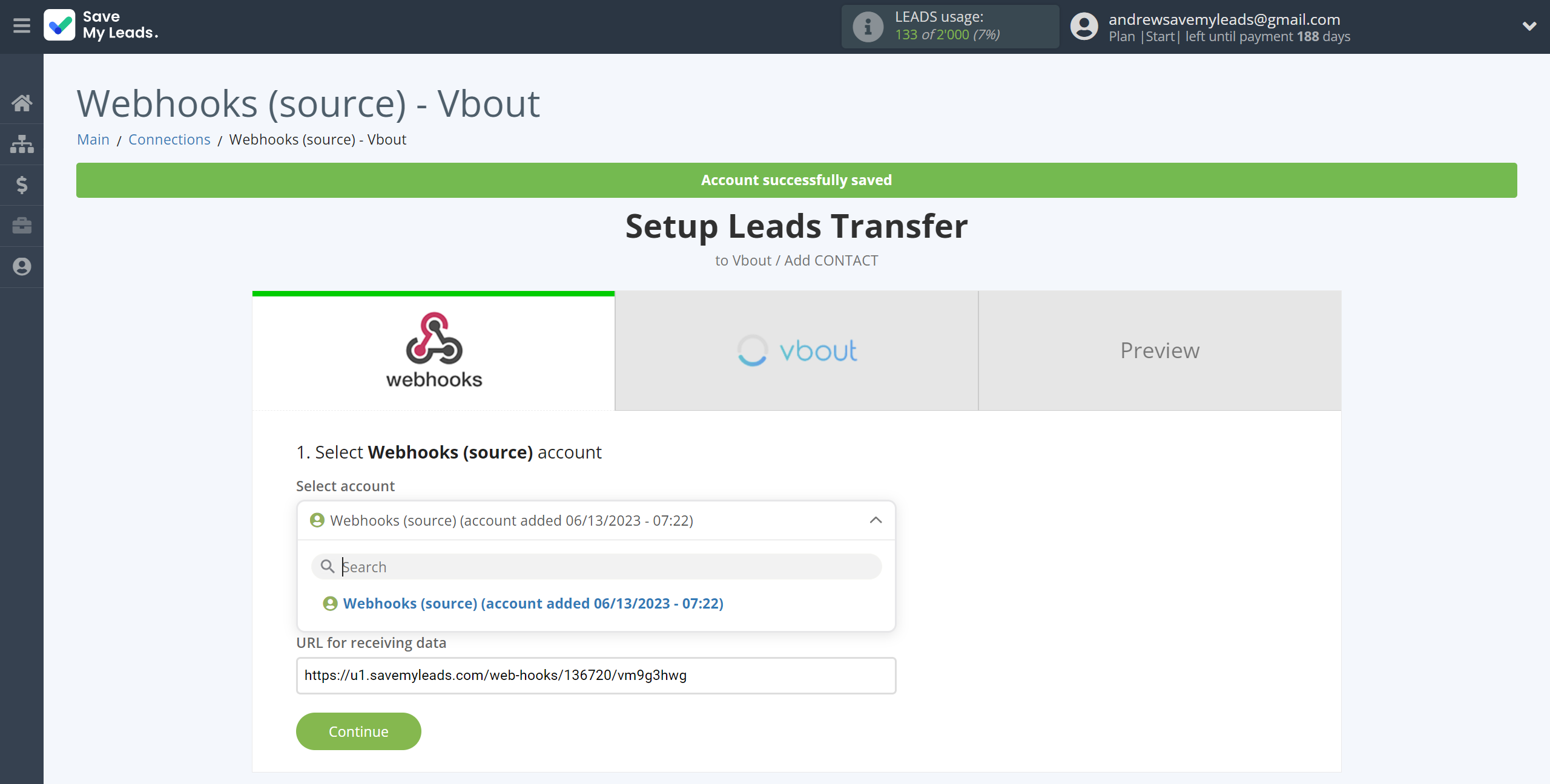 How to Connect Webhooks with Vbout Add Contacts | Data Source account selection How to Connect Webhooks with Vbout Add Contacts | Data Source account selection