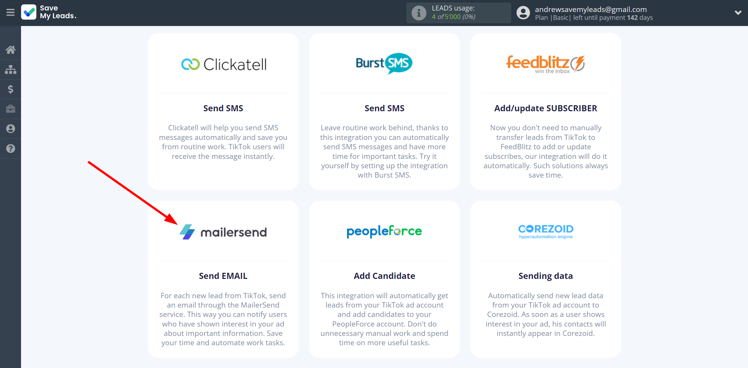 How to Connect TikTok with MailerSend Send Email | Data Destination system selection How to Connect TikTok with MailerSend Send Email | Data Destination system selection