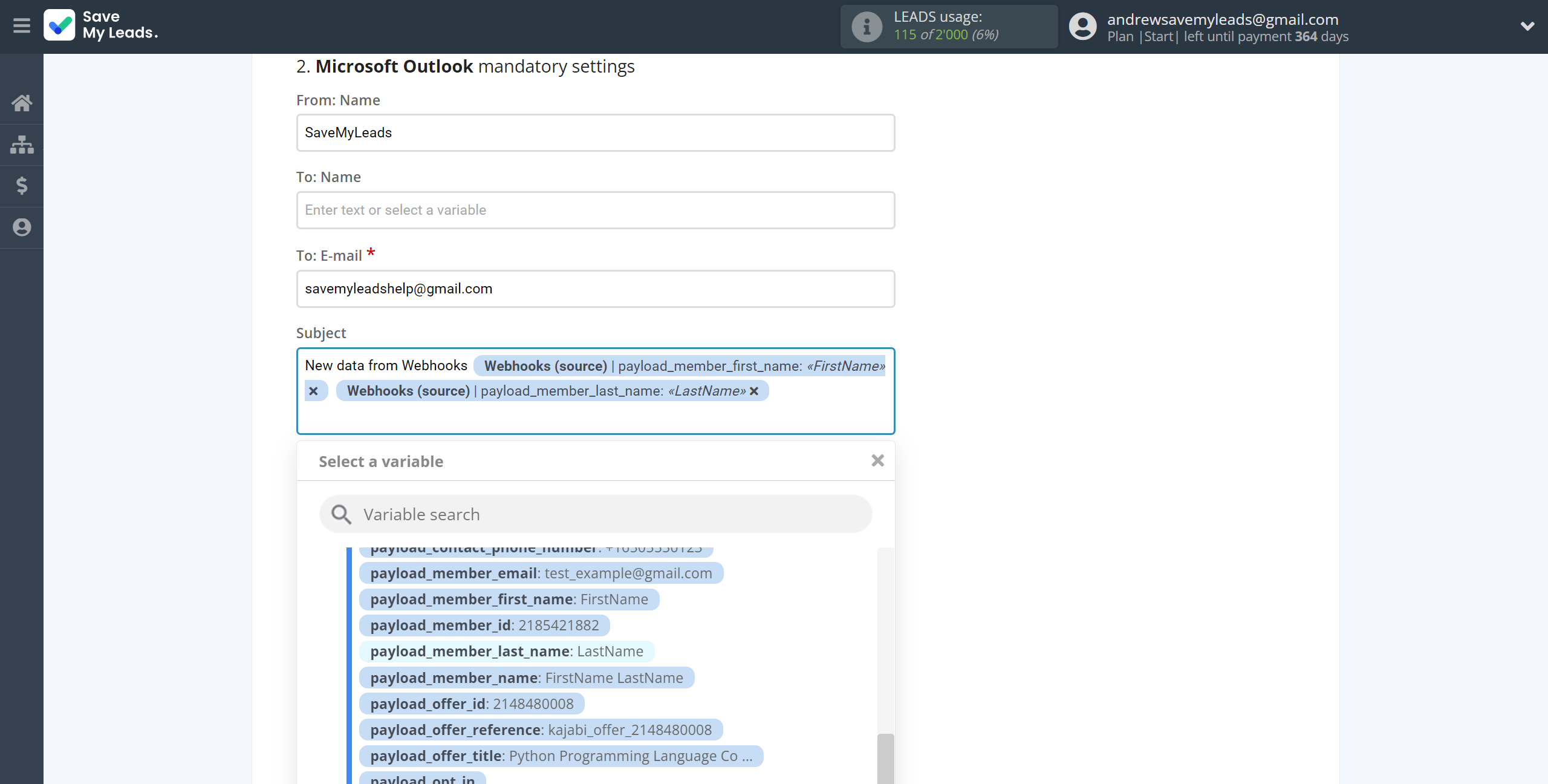 How to Connect Webhooks with Microsoft Outlook | Assigning fields How to Connect Webhooks with Microsoft Outlook | Assigning fields