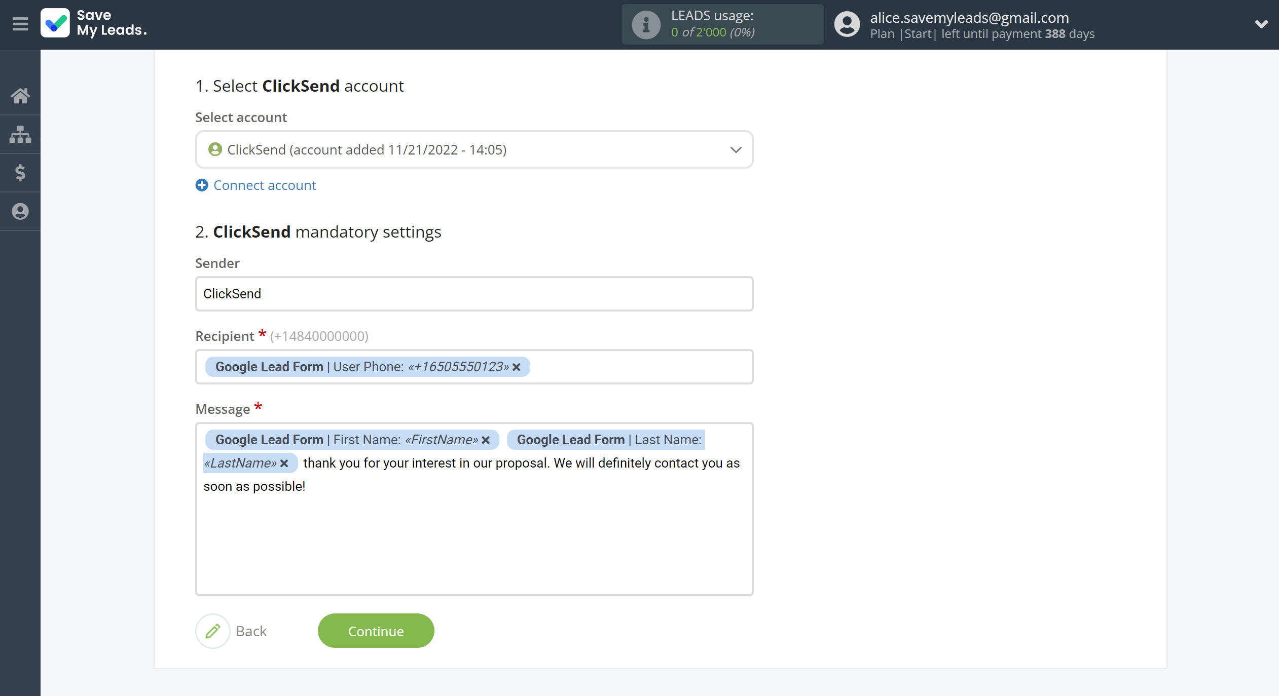 How to Connect Google Lead Form with ClickSend Send SMS | Assigning fields How to Connect Google Lead Form with ClickSend Send SMS | Assigning fields