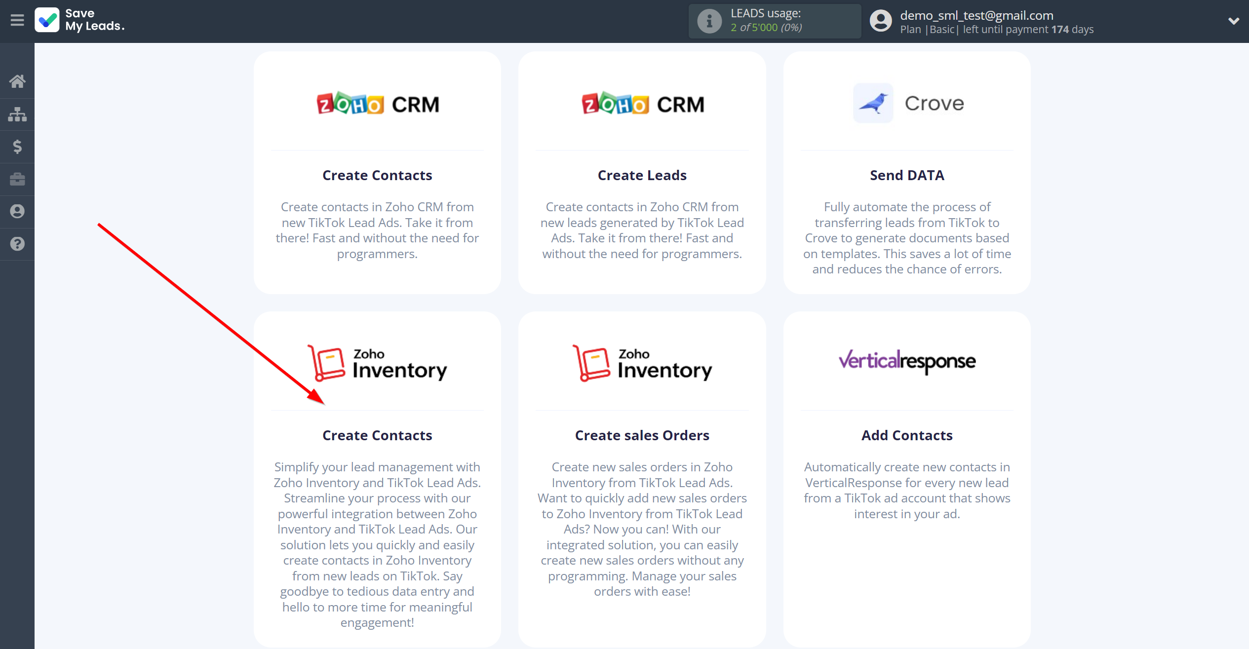 How to Connect TikTok with Zoho Inventory Create Contacts | Data Destination system selection How to Connect TikTok with Zoho Inventory Create Contacts | Data Destination system selection