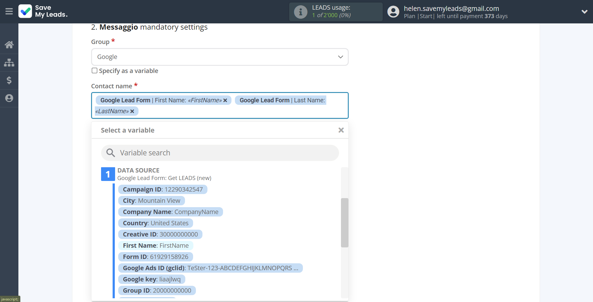 How to Connect Google Lead Form with Messaggio | Assigning fields How to Connect Google Lead Form with Messaggio | Assigning fields