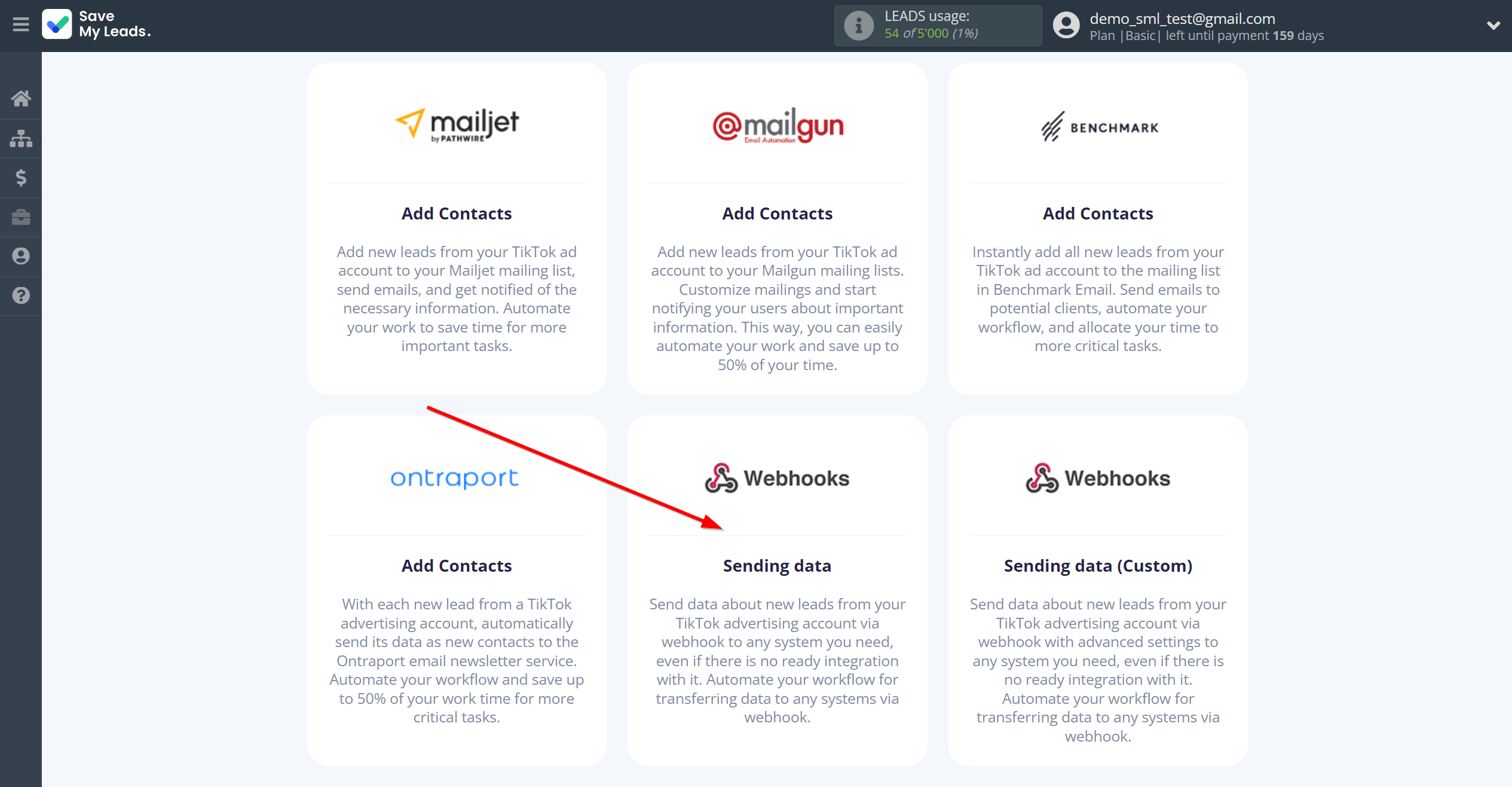 How to Connect TikTok with Webhooks | Data Destination system selection How to Connect TikTok with Webhooks | Data Destination system selection