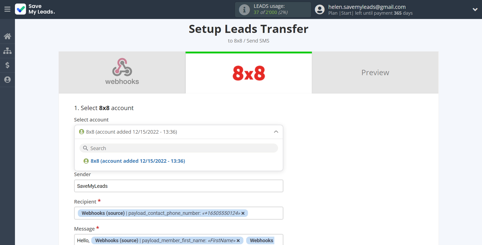 How to Connect Webhooks with 8x8 | Data Destination account selection How to Connect Webhooks with 8x8 | Data Destination account selection