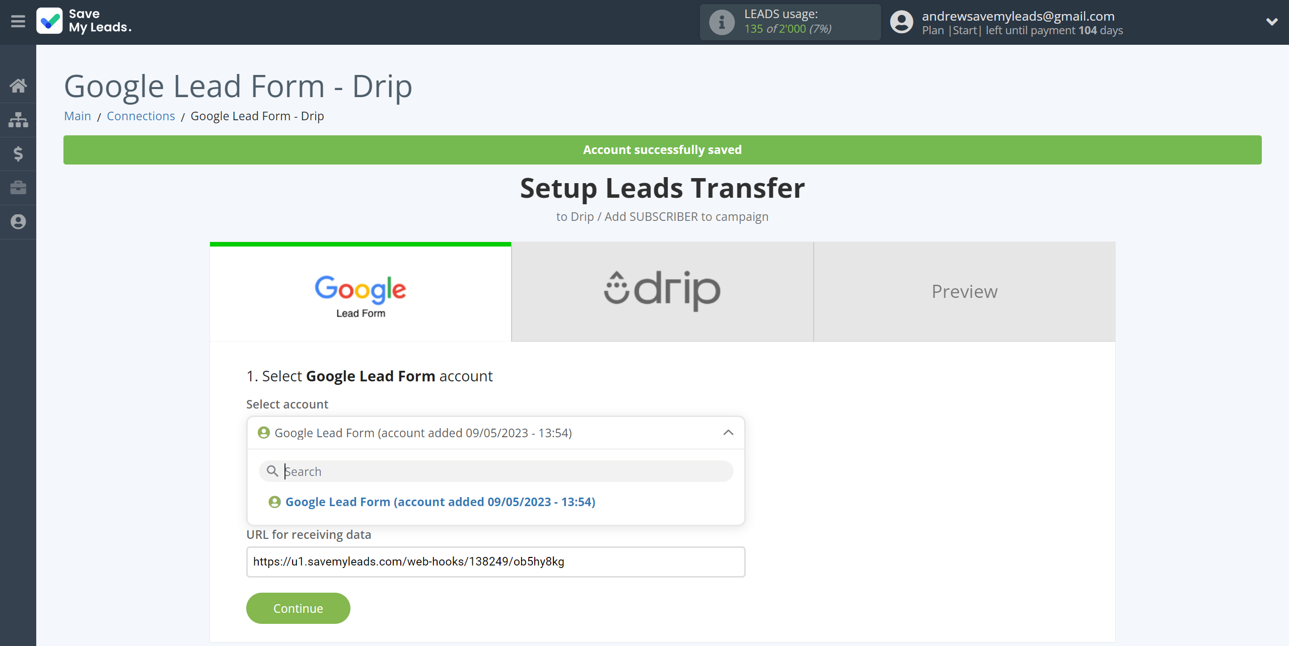 How to Connect Google Lead Form with Drip Add Subscribers to campaign | Data Source account selection How to Connect Google Lead Form with Drip Add Subscribers to campaign | Data Source account selection