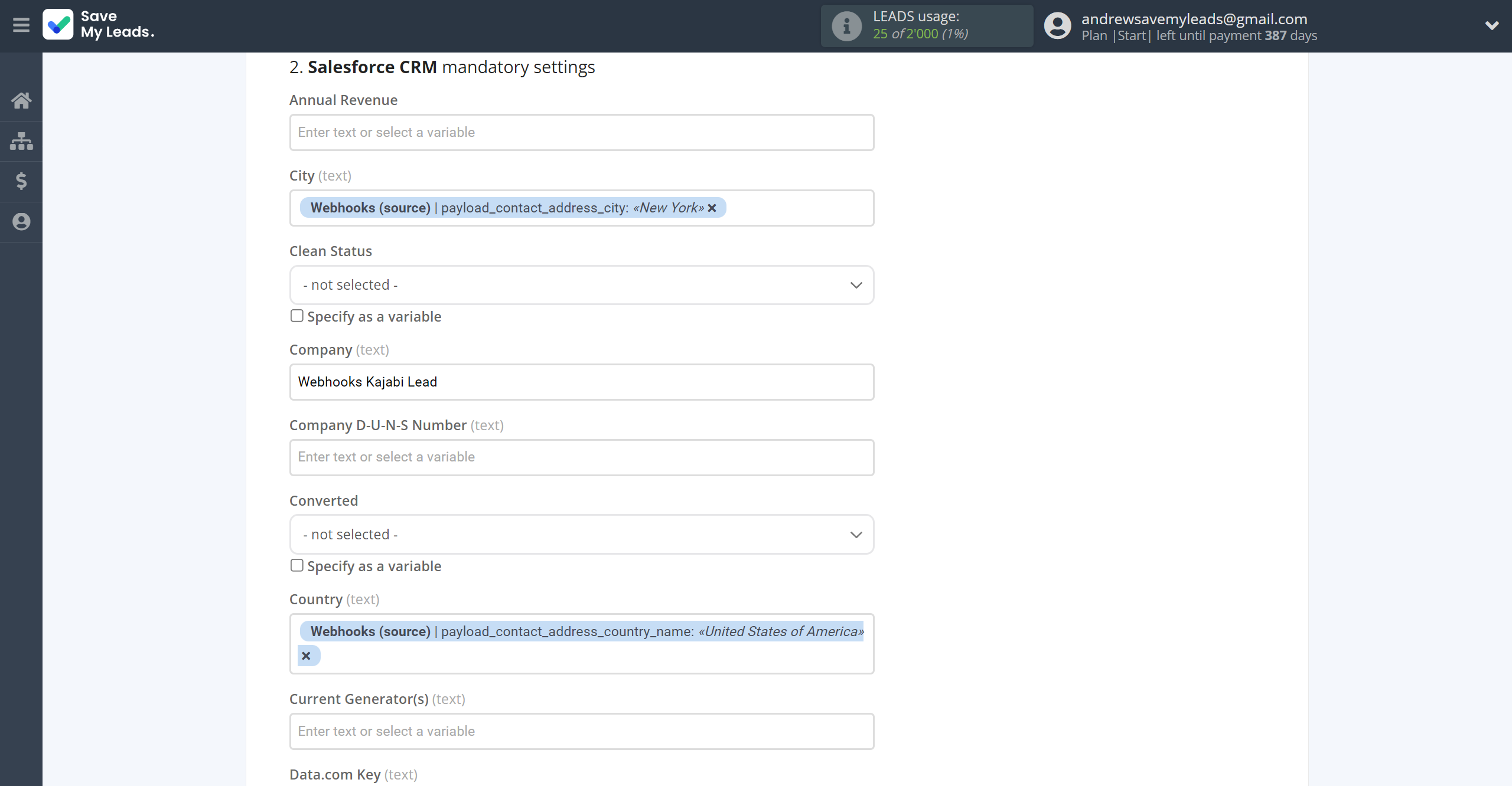 How to Connect Webhooks with Salesforce CRM Create Lead | Assigning fields How to Connect Webhooks with Salesforce CRM Create Lead | Assigning fields