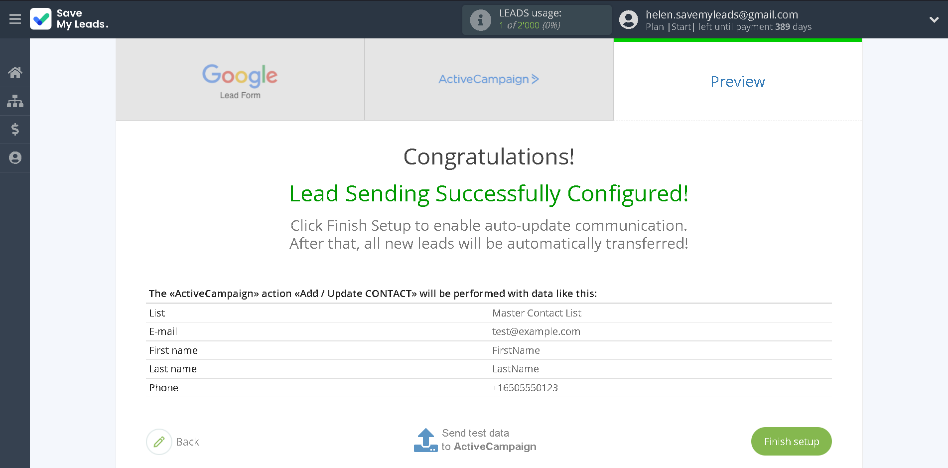 How to Connect Google Lead Form with ActiveCampaign Create Contacts | Test data How to Connect Google Lead Form with ActiveCampaign Create Contacts | Test data