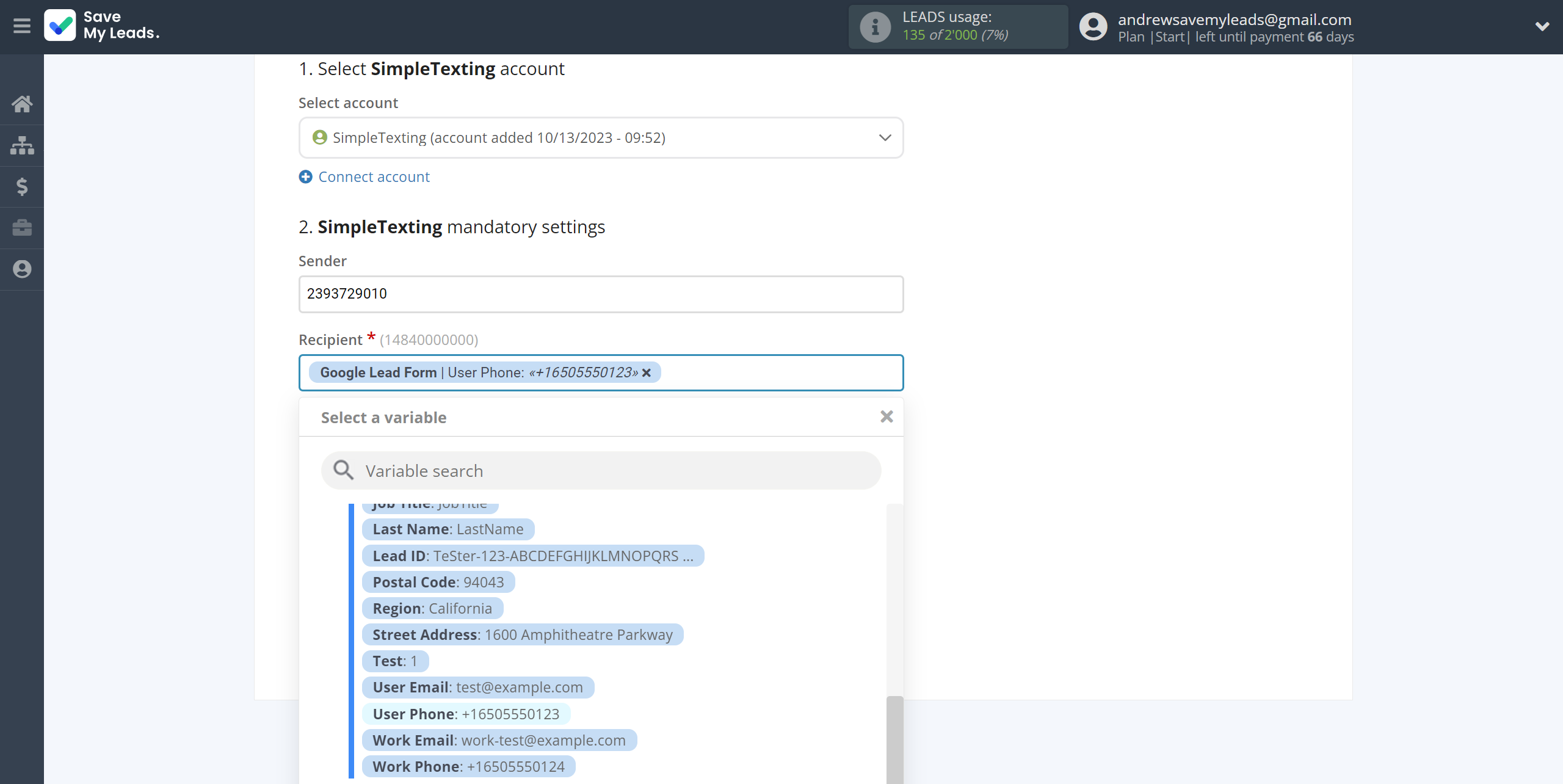 How to Connect Google Lead Form with SimpleTexting | Assigning fields How to Connect Google Lead Form with SimpleTexting | Assigning fields
