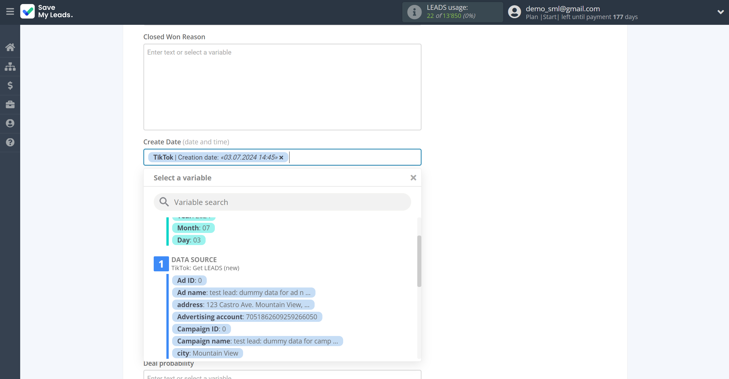 How to Connect TikTok with HubSpot Create Deal | Assigning fields How to Connect TikTok with HubSpot Create Deal | Assigning fields