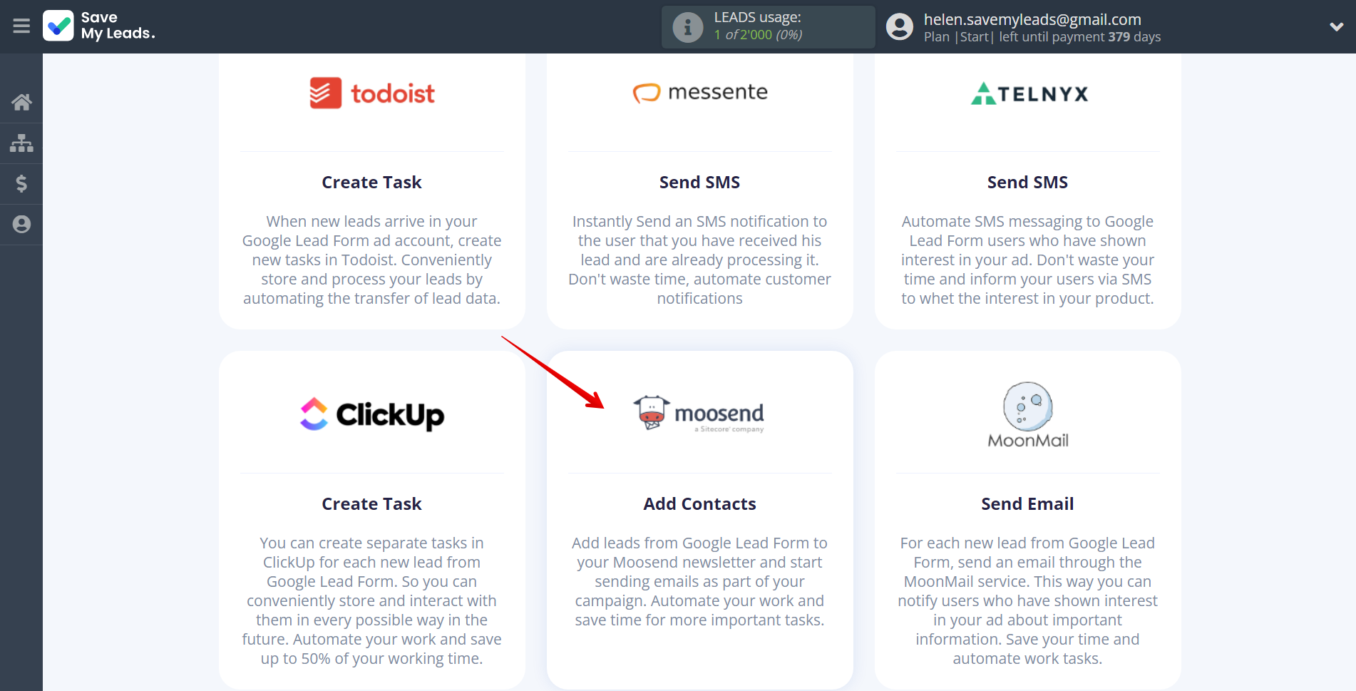 How to Connect Google Lead Form with Moosend | Data Destination system selection How to Connect Google Lead Form with Moosend | Data Destination system selection