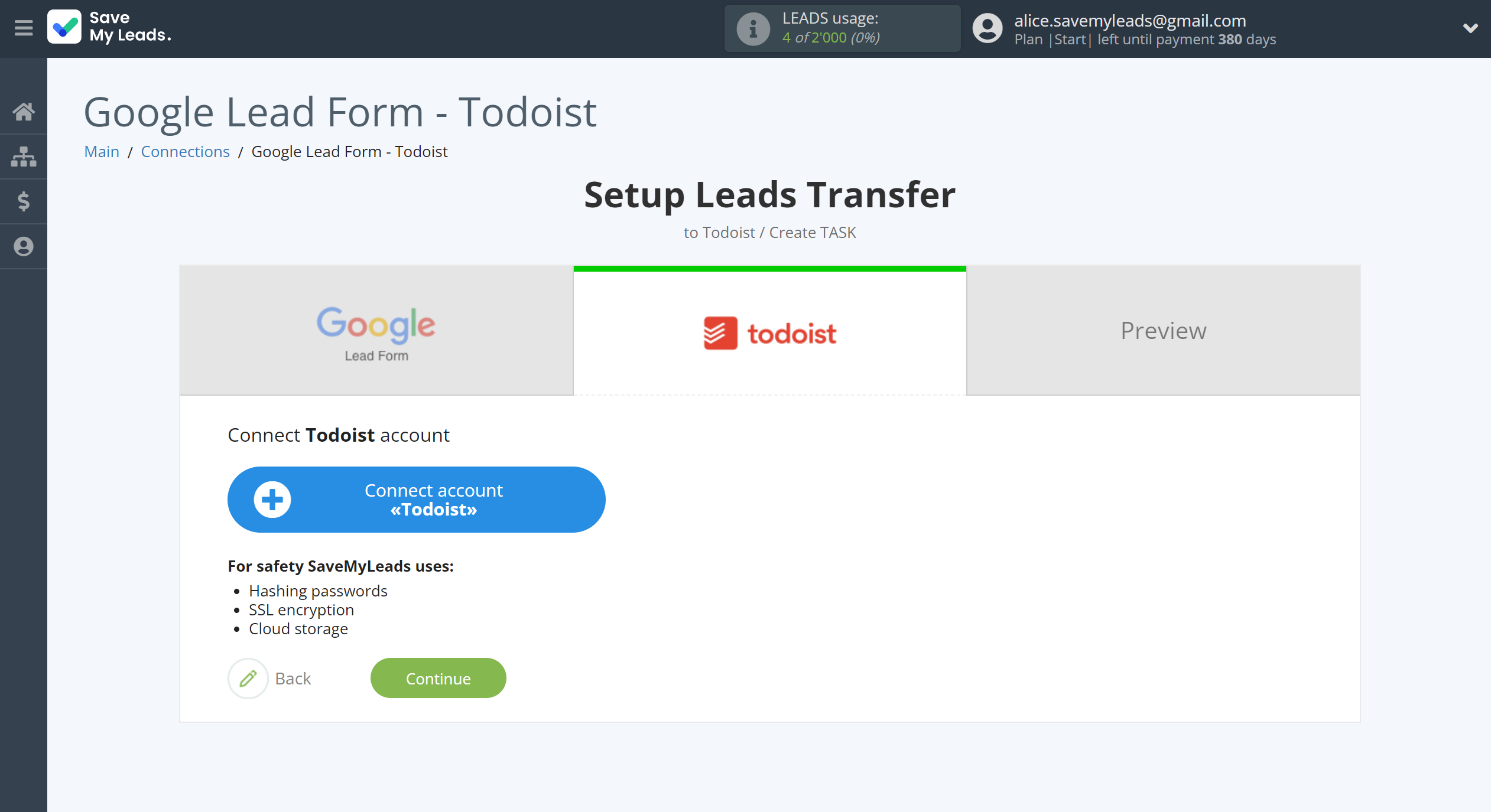 How to Connect Google Lead Form with Todoist | Data Destination account connection How to Connect Google Lead Form with Todoist | Data Destination account connection