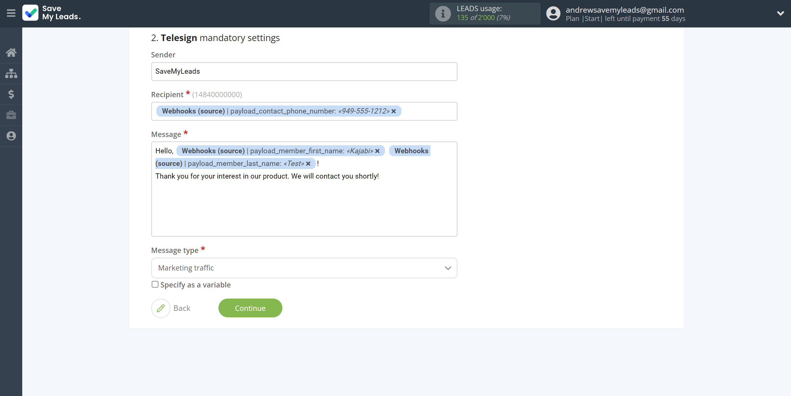 How to Connect Webhooks with Telesign | Assigning fields How to Connect Webhooks with Telesign | Assigning fields