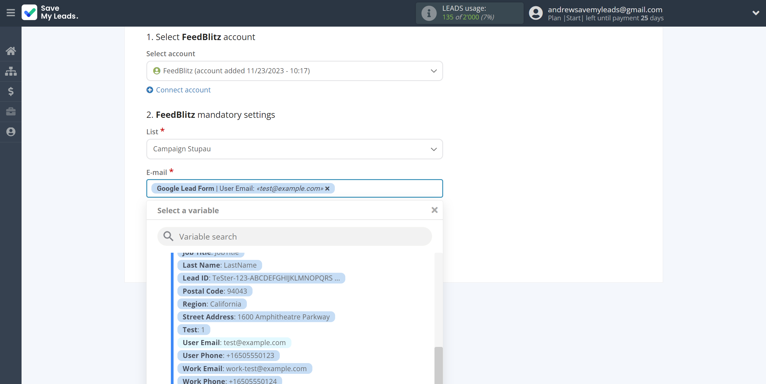 How to Connect Google Lead Form with FeedBlitz | Assigning fields How to Connect Google Lead Form with FeedBlitz | Assigning fields