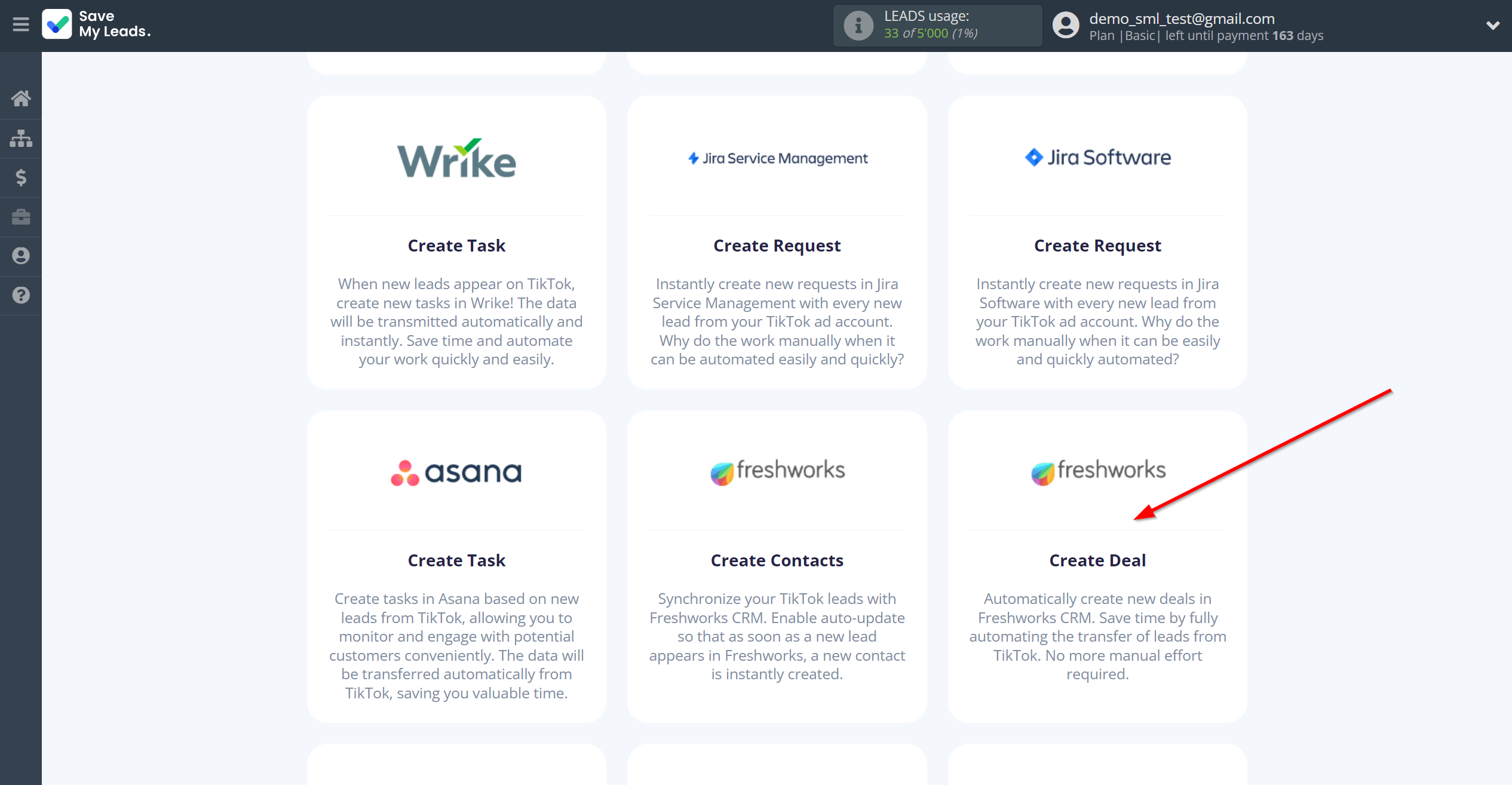 How to Connect TikTok with Freshworks Create Deal | Data Destination system selection How to Connect TikTok with Freshworks Create Deal | Data Destination system selection